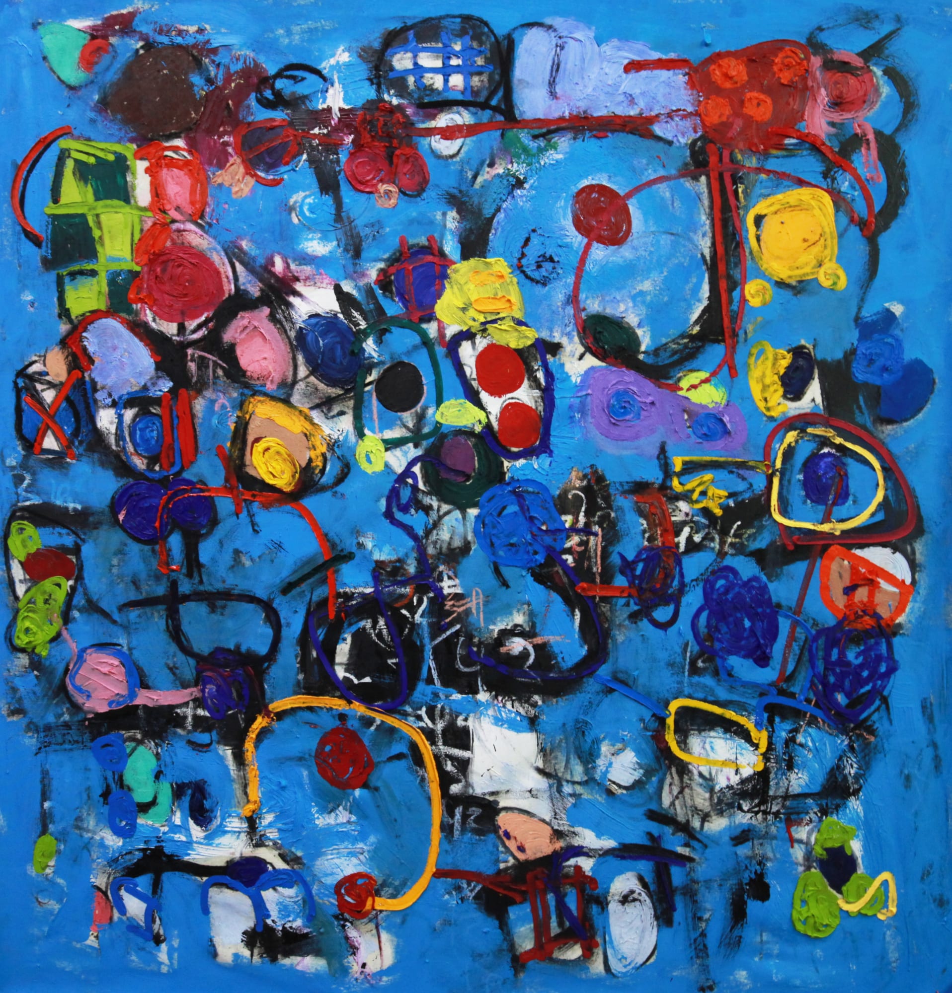 Abstract painting by tater Jaoui presented at GALERIE FARAH FAKHRI in Abidjan, Ivory Coast, Africa