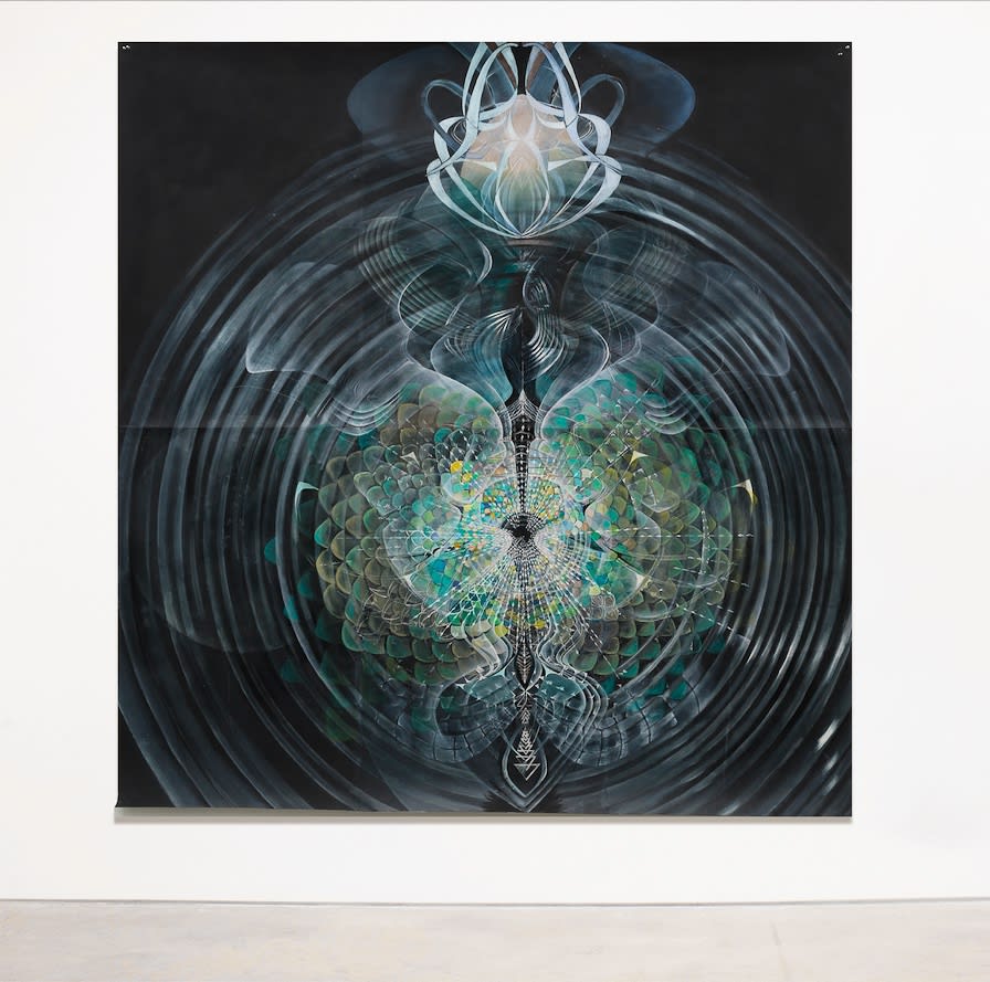 AMY MYERS “Sublimation No.8,”, 2023 Oil on Arches Cover Black Paper 82 ¹⁄₂ x 70 inches