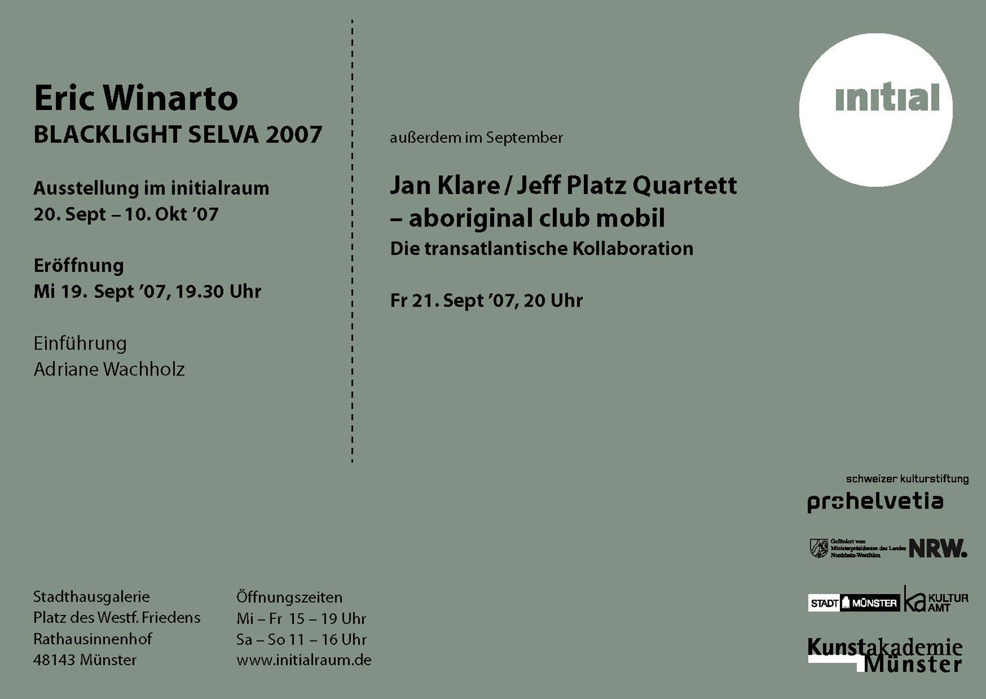 INITIALRAUM, STADTHAUSGALERIE, MUENSTER, GERMANY