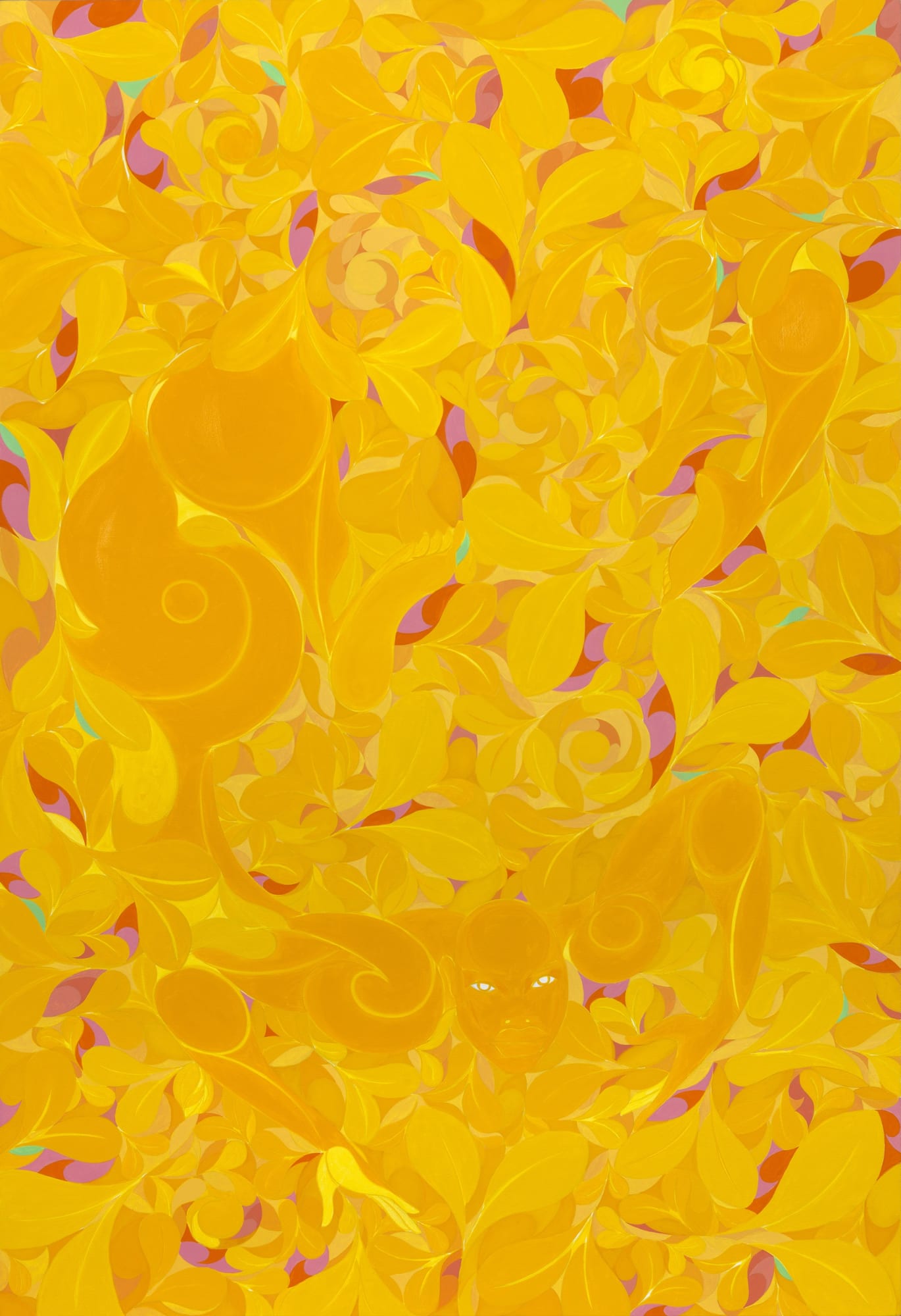 Tunji Adeniyi-Jones Yellow Dive, 2024, Oil on canvas, 193 x 132 cm (76 x 52 in)