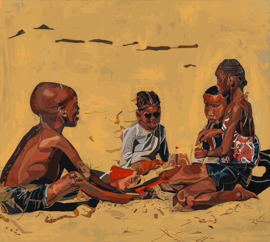 Joy Labinjo Sandcastle, 2023, Oil on Canvas, 180 x 200 cm (70 7/8 x 78 3/4 in)