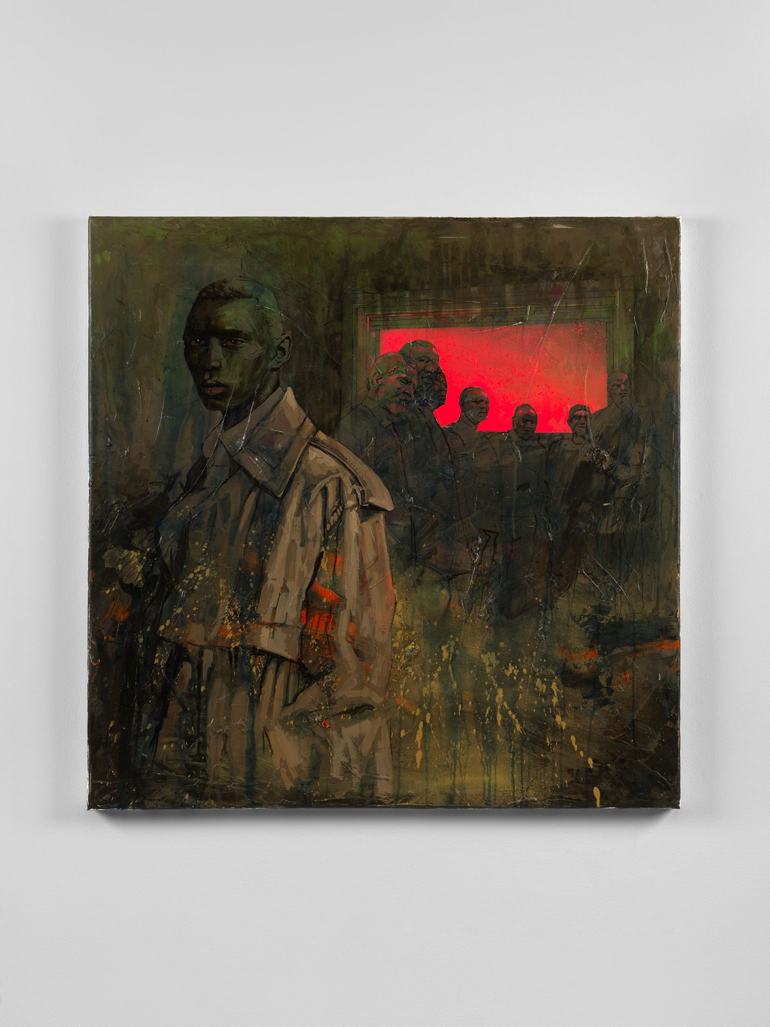 Men Before Us , 2024 Acrylic and Oil on Canvas 94 x 94 cm 37 x 37 in