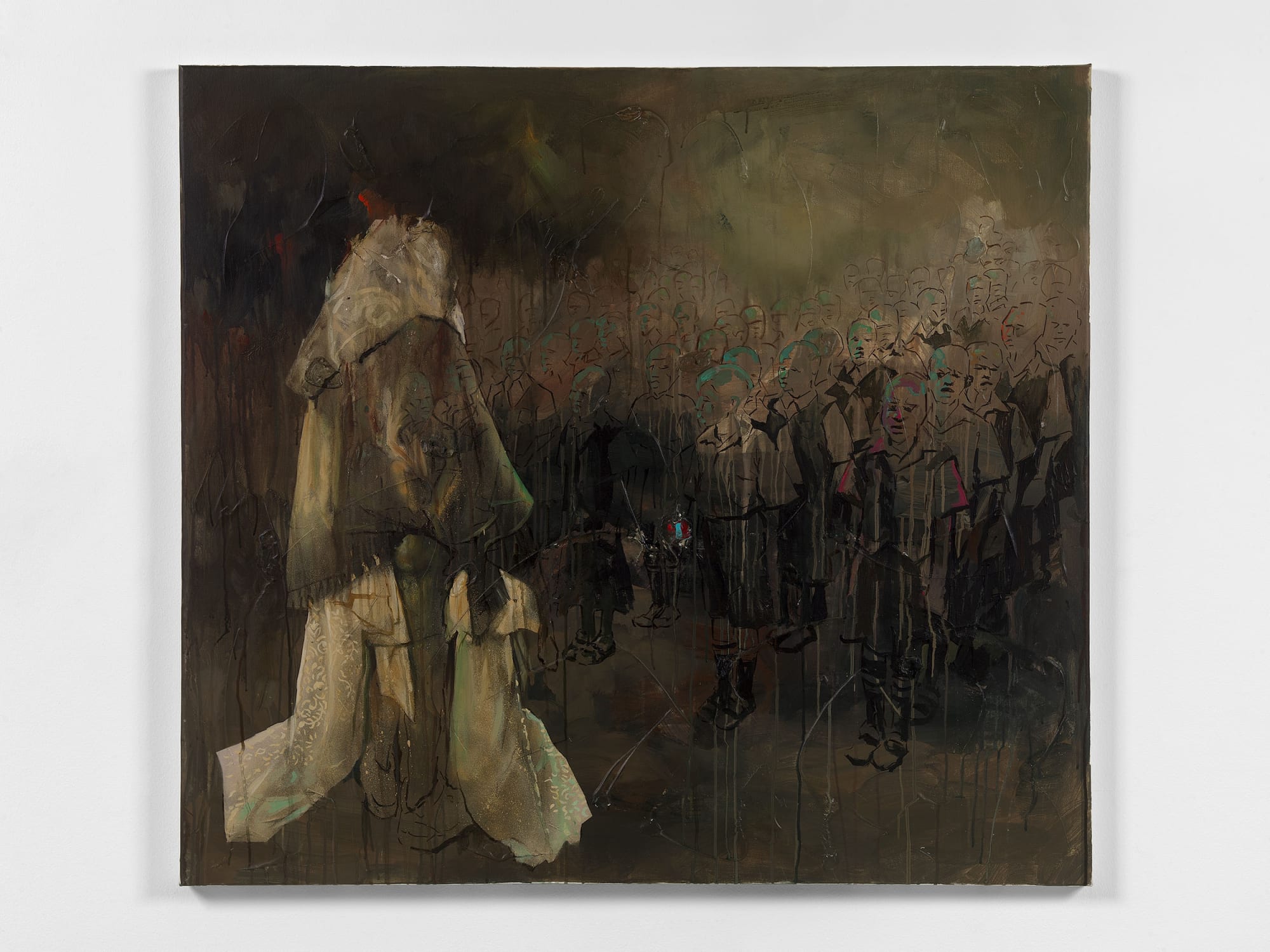 Paragon of Virtue , 2024 Acrylic and Oil on canvas 116.8 x 129.5 cm 46 x 51 in