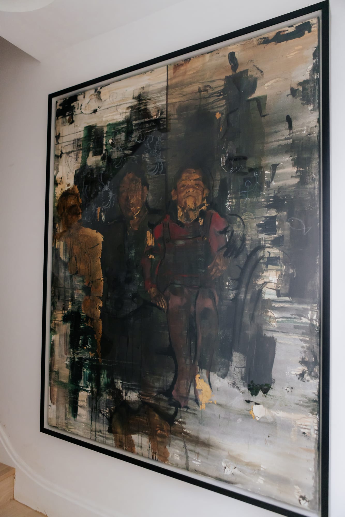 Emma Prempeh De Speeltuin, 2021 oil, acrylic and imitation gold leaf on canvas signed & dated on reverse 190 x 145 cm (not for sale)