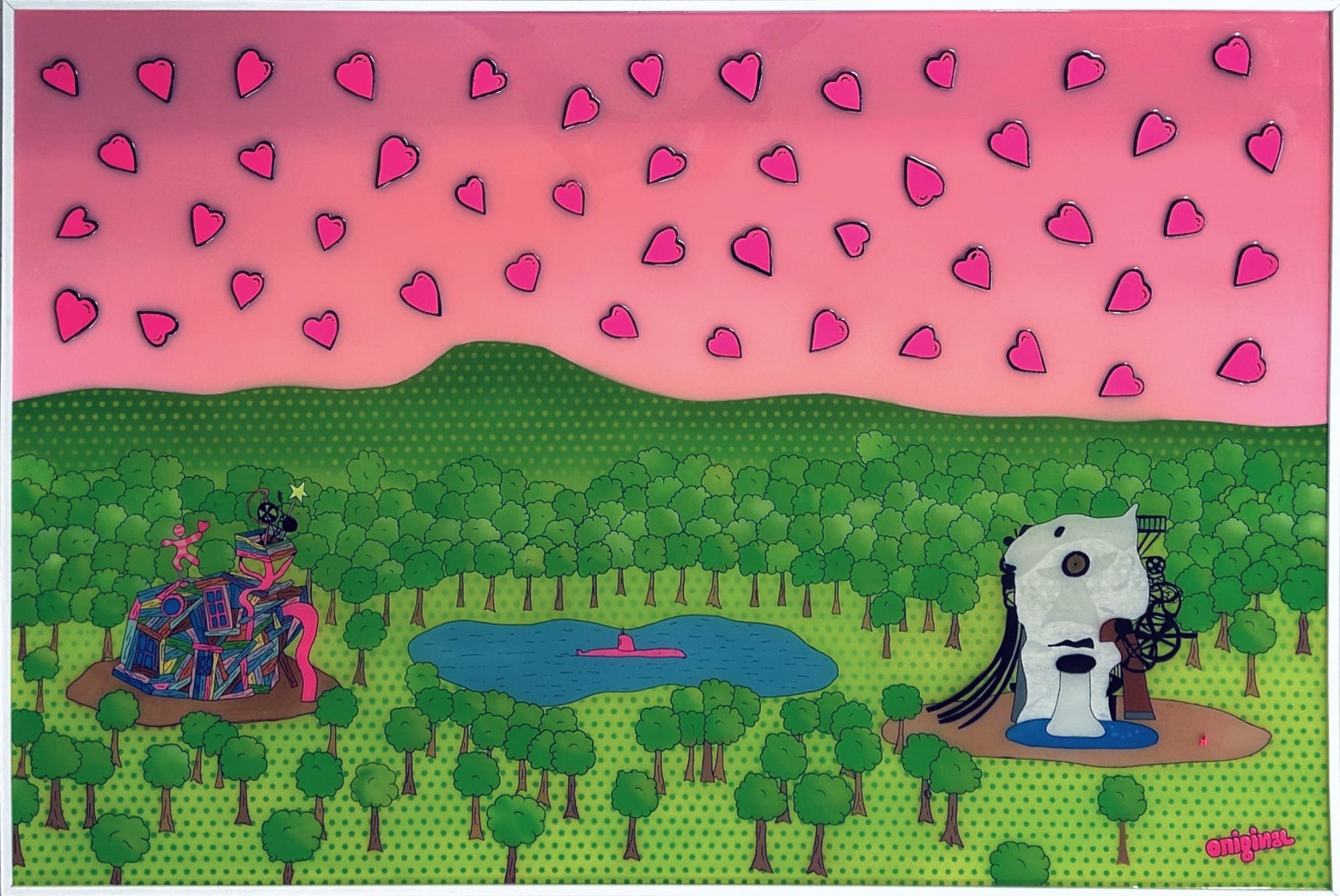 L’Original ( Nicolas Bamert ) Mon jardin - 2018 - 80x120 cm acrylique, aérosol et résine sur bois acrylic, aerosol and resin on wood