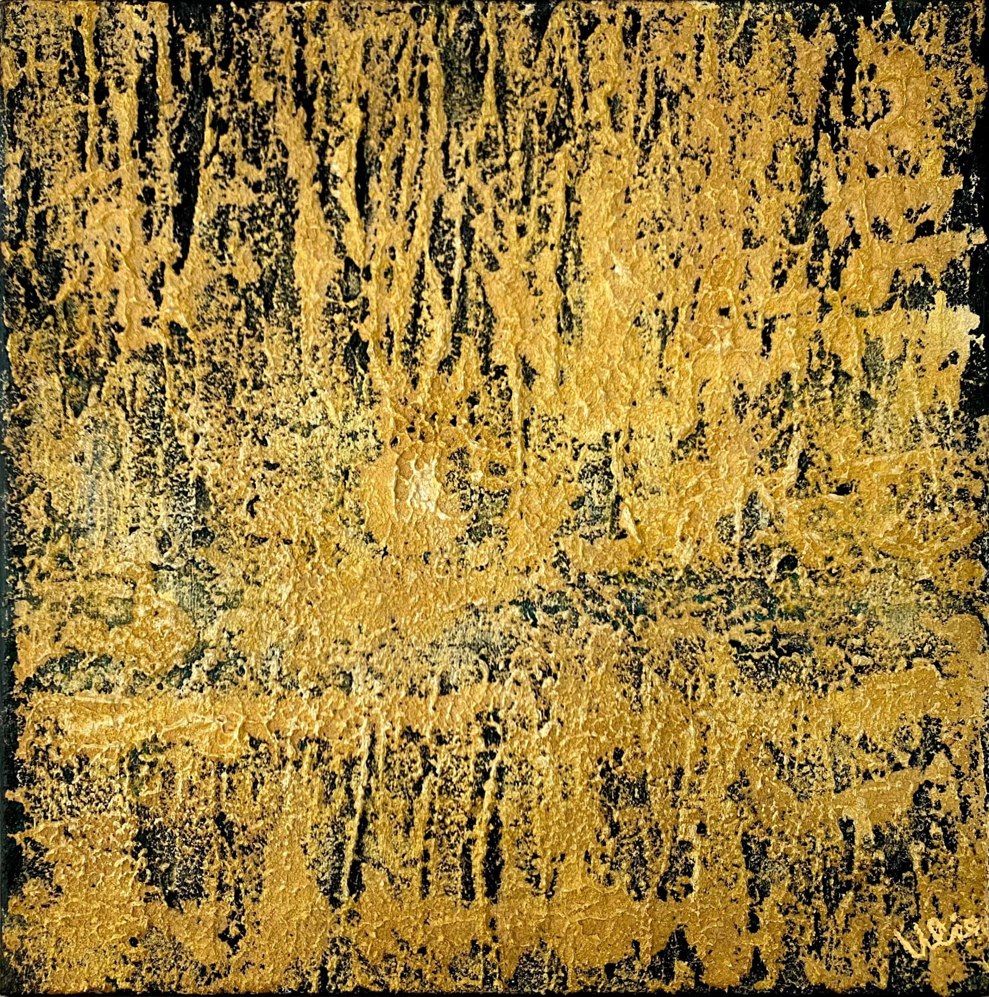 Ulie Schwab Memories of the earth I - 2022 - 40x40cm technique mixte sur toile - mixed media on canvas