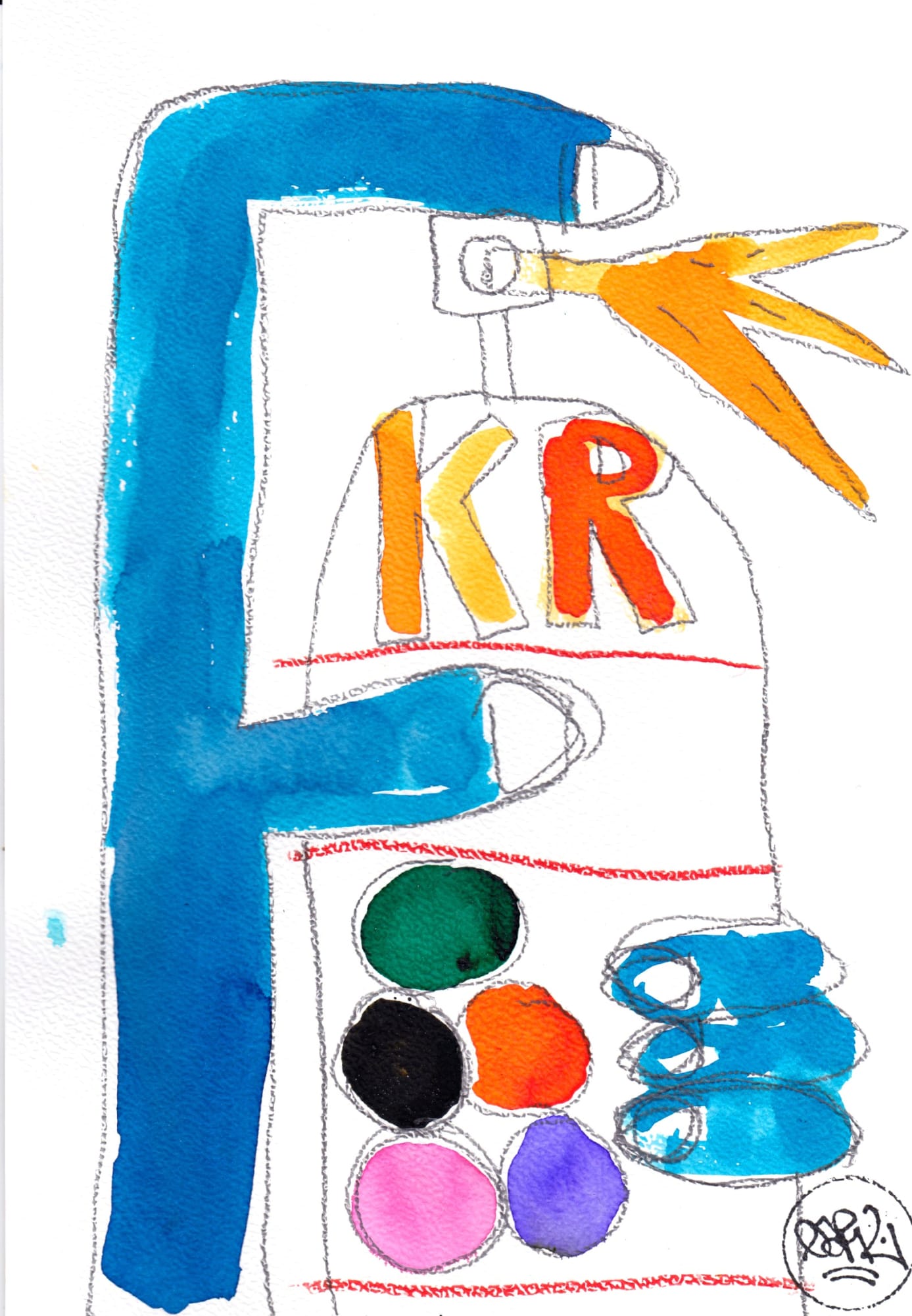 1. JC EARL / Paper work technique mixte sur papier 300 g mixed media on 300 gsm paper 29,7 x 21 cm signé et daté au verso au tampon encreur ink stamped signed and dated on reverse vendu non encadré / sold unframed prix / price : 250 € (frais de port pour l’Europe inclus / incl. shipping to Europe)