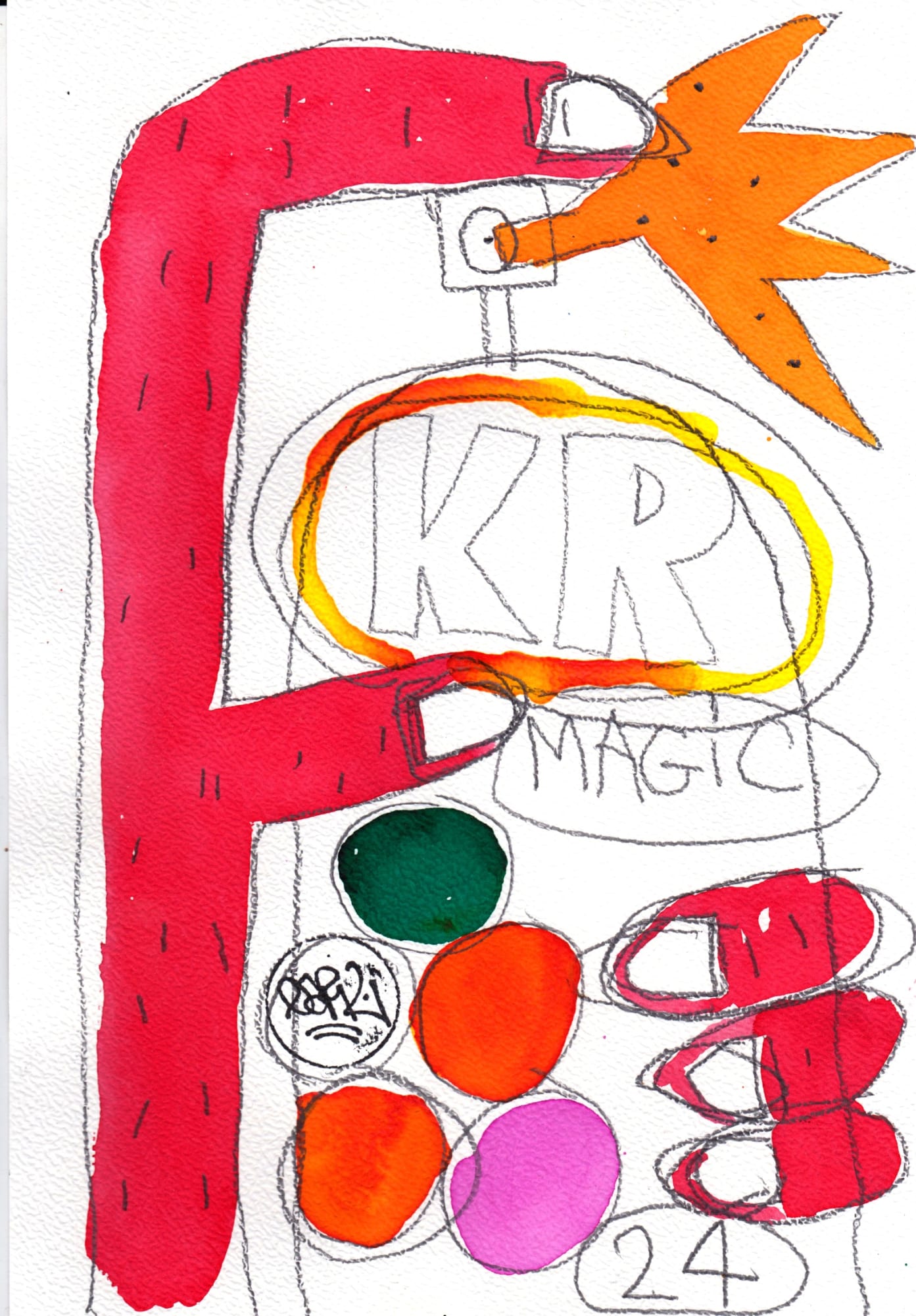 2. JC EARL / Paper work technique mixte sur papier 300 g mixed media on 300 gsm paper 29,7 x 21 cm signé et daté au verso au tampon encreur ink stamped signed and dated on reverse vendu non encadré / sold unframed prix / price : 250 € (frais de port pour l’Europe inclus / incl. shipping to Europe)