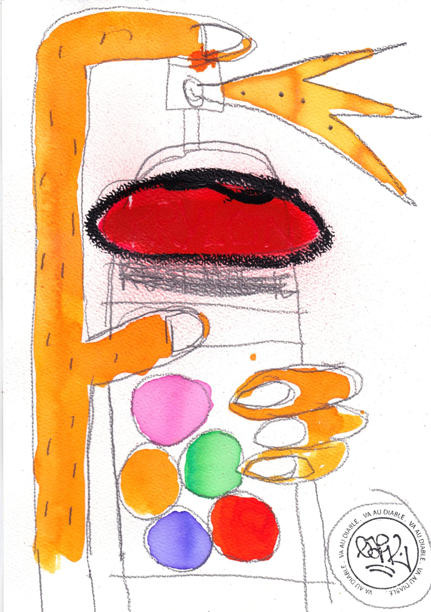 3. JC EARL / Paper work technique mixte sur papier 300 g mixed media on 300 gsm paper 29,7 x 21 cm signé et daté au verso au tampon encreur ink stamped signed and dated on reverse vendu non encadré / sold unframed prix / price : 250 € (frais de port pour l’Europe inclus / incl. shipping to Europe)