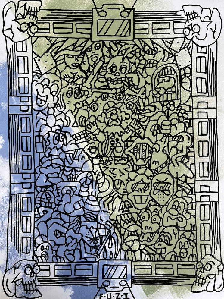 Tropical tracks, 2024 61 x 45,7 cm technique mixte sur papier Canson 300g mixed media on Canson 300 gsm paper 2 000 €