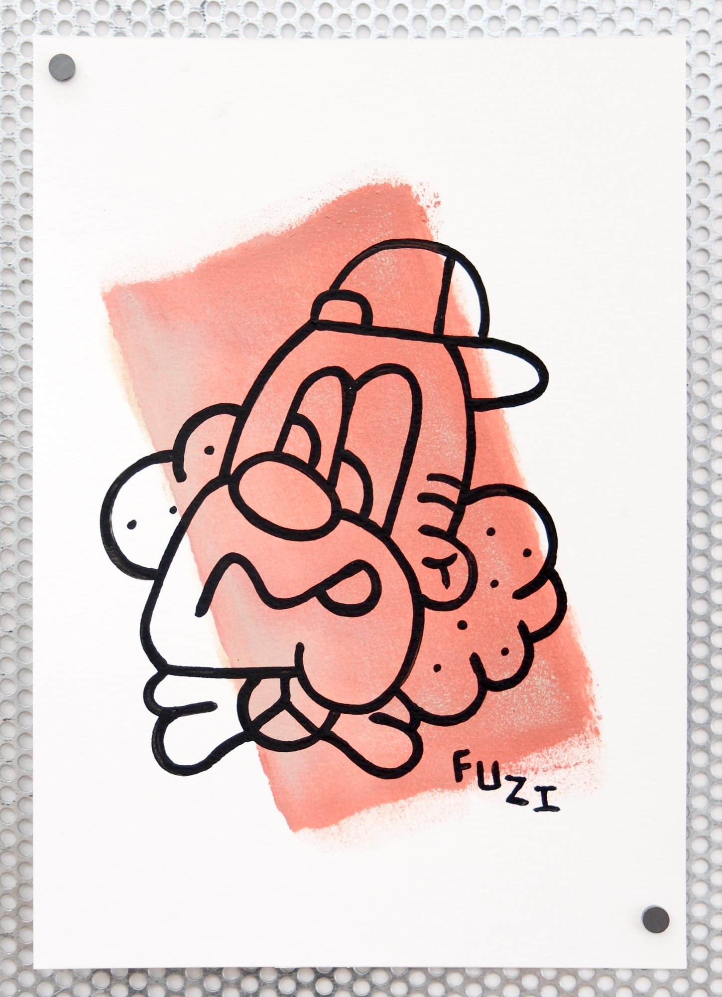 Clown pacifiste, 2024 29,7 x 21 cm technique mixte sur papier Canson 300gmixed media on Canson 300 gsm paper 900 €