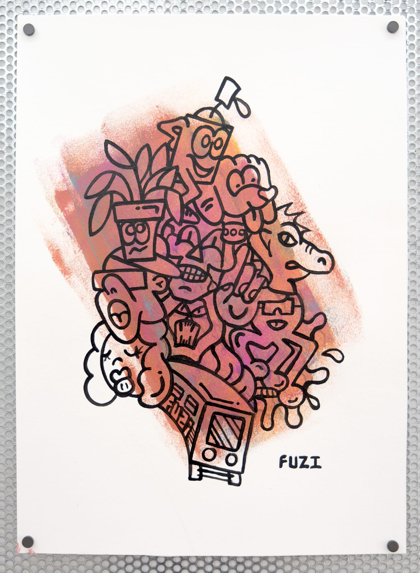 Bestiary 3000, 2024 42 x 29,7 cm technique mixte sur papier Canson 300g mixed media on Canson 300 gsm paper 1 200 €