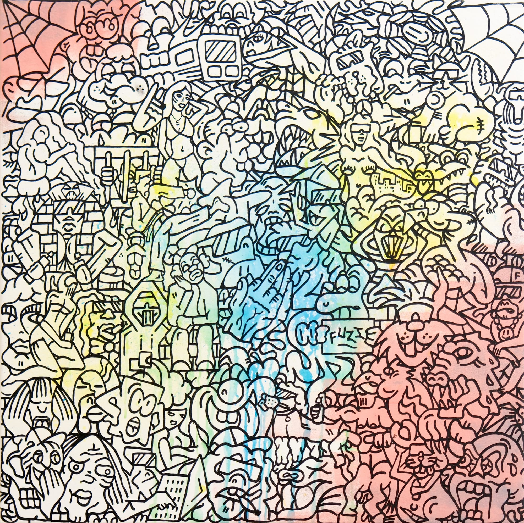 Fantasia, 2024 100 x 100 cm technique mixte sur toile mixed media on canvas