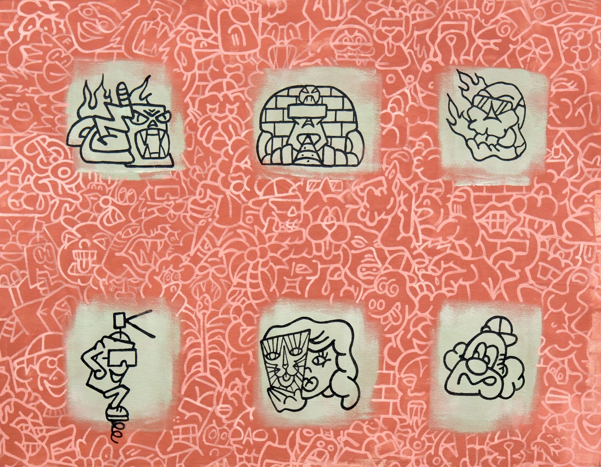 Alvéoles, 2024 80 x 100 cm technique mixte sur toile mixed media on canvas