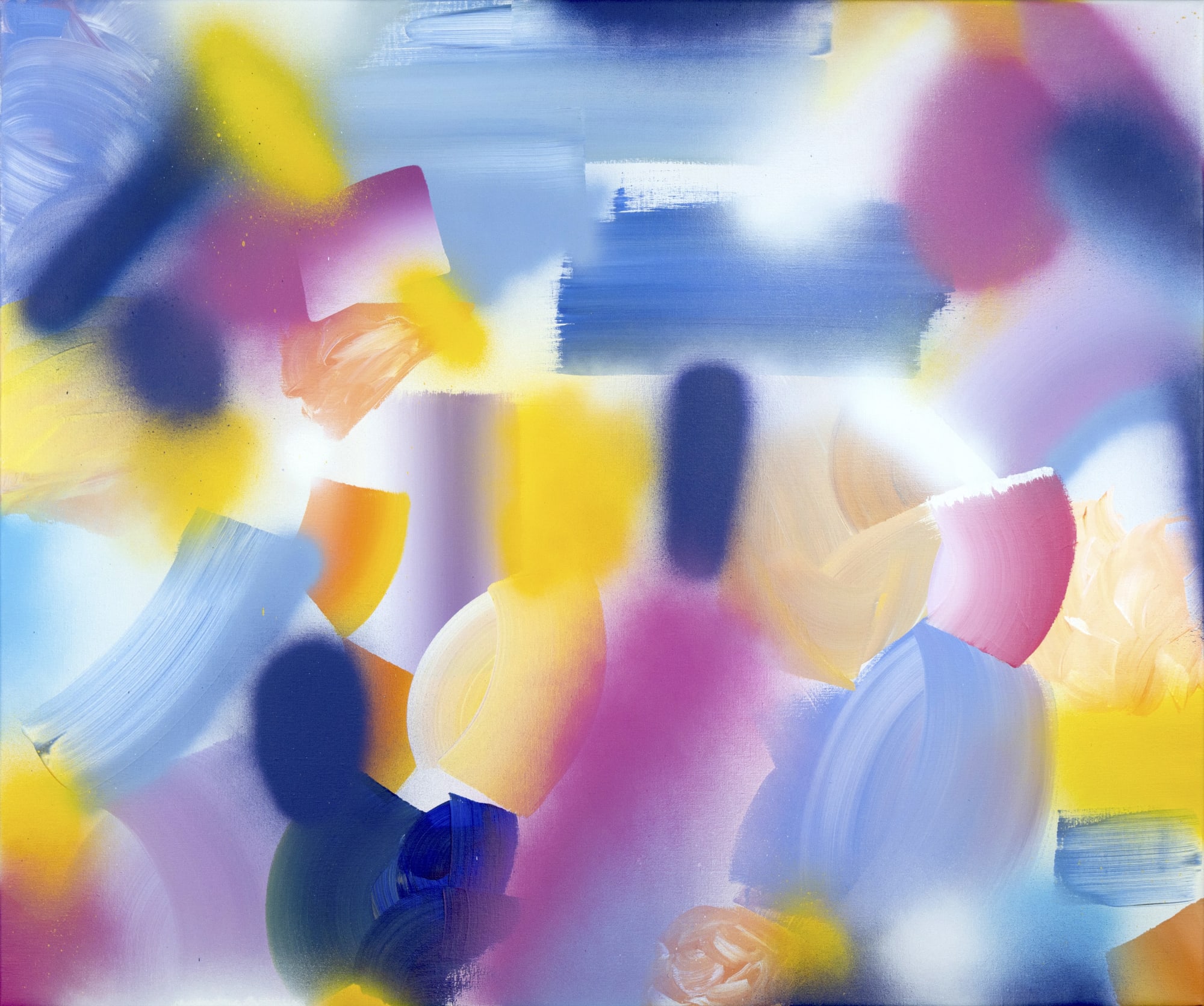 Sunday Home 100 x 120 cm, 2024 acrylique et aérosol sur toile de lin acrylic and spray paint on linen