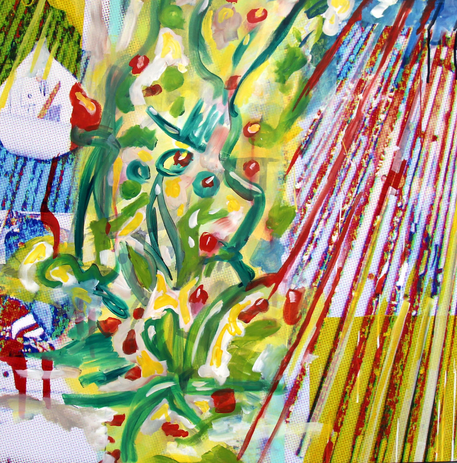 Signal bruit 90x90cm, 2022 tirage pigmentaire et acrylique sur toile Hahnemühle pigment print and acrylic on Hahnemühle canvas