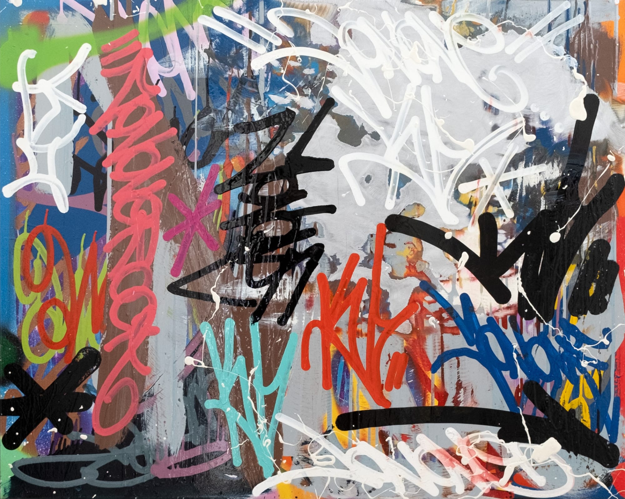 SOUND OFF 80 x 100 cm, 2023 acrylique, spray et encre sur aluminium acrylic, spray paint and ink on aluminium