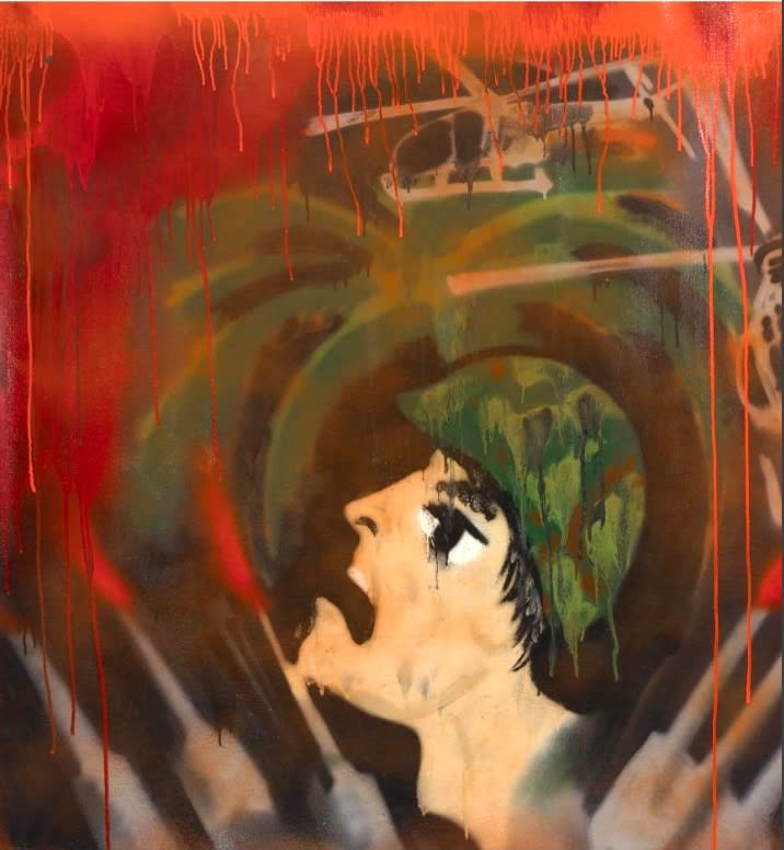 LEE / Untitled 1982 spray sur toile - spray paint on canvas 130 x 120 cm