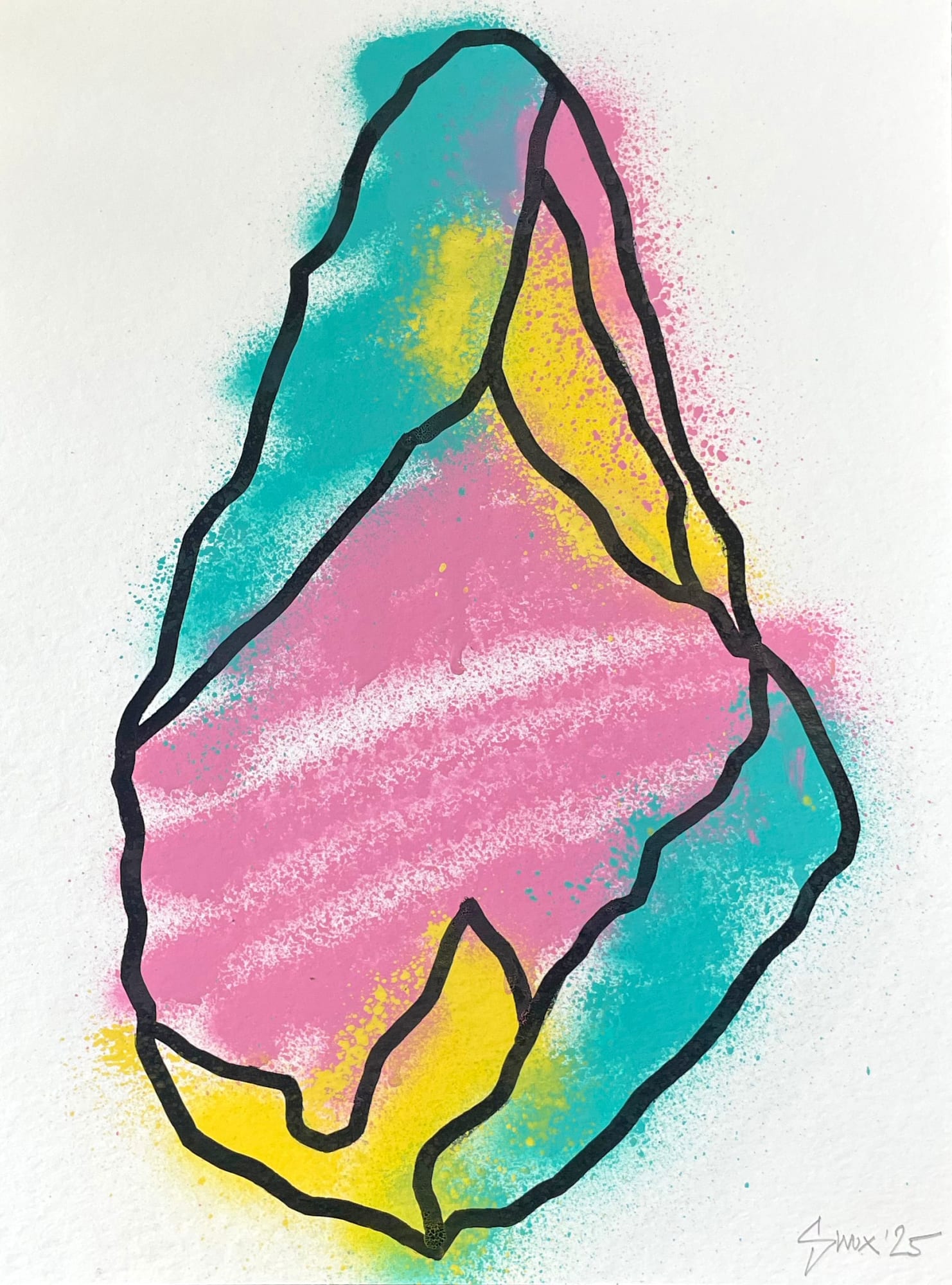 "BALLAST 3/3" 40 x 30 cm, 2025 acrylique et spray sur papier Hahnemühle 425 g/m2 acrylic and spray paint on Hahnemühle 425 g/m2 paper 800 €