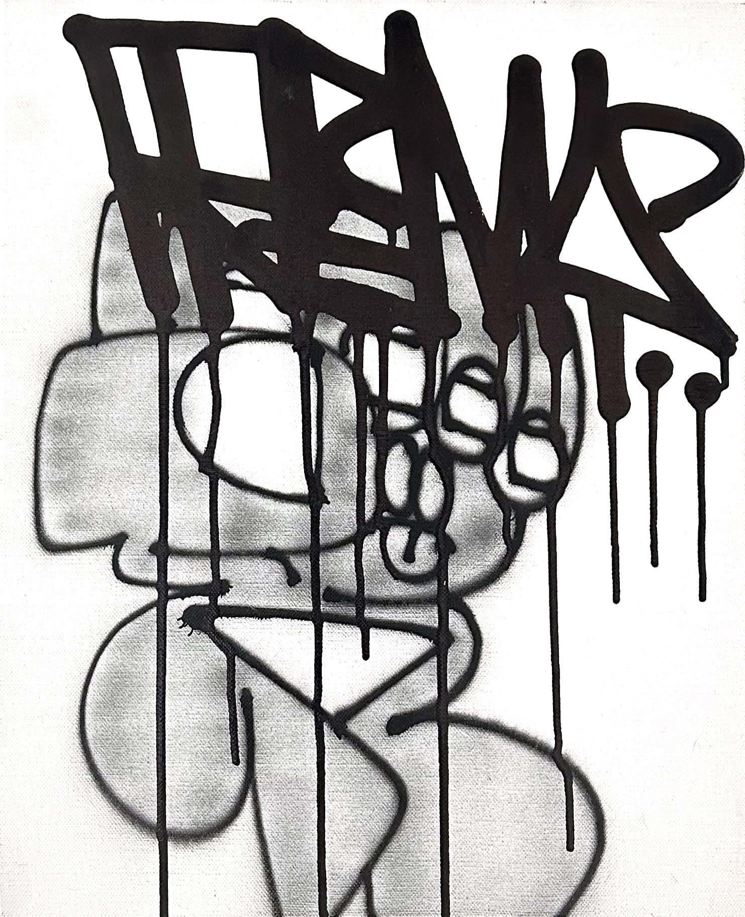 16. 41 x 33 cm, 2024 spray sur toile - spray paint on canvas 500 €