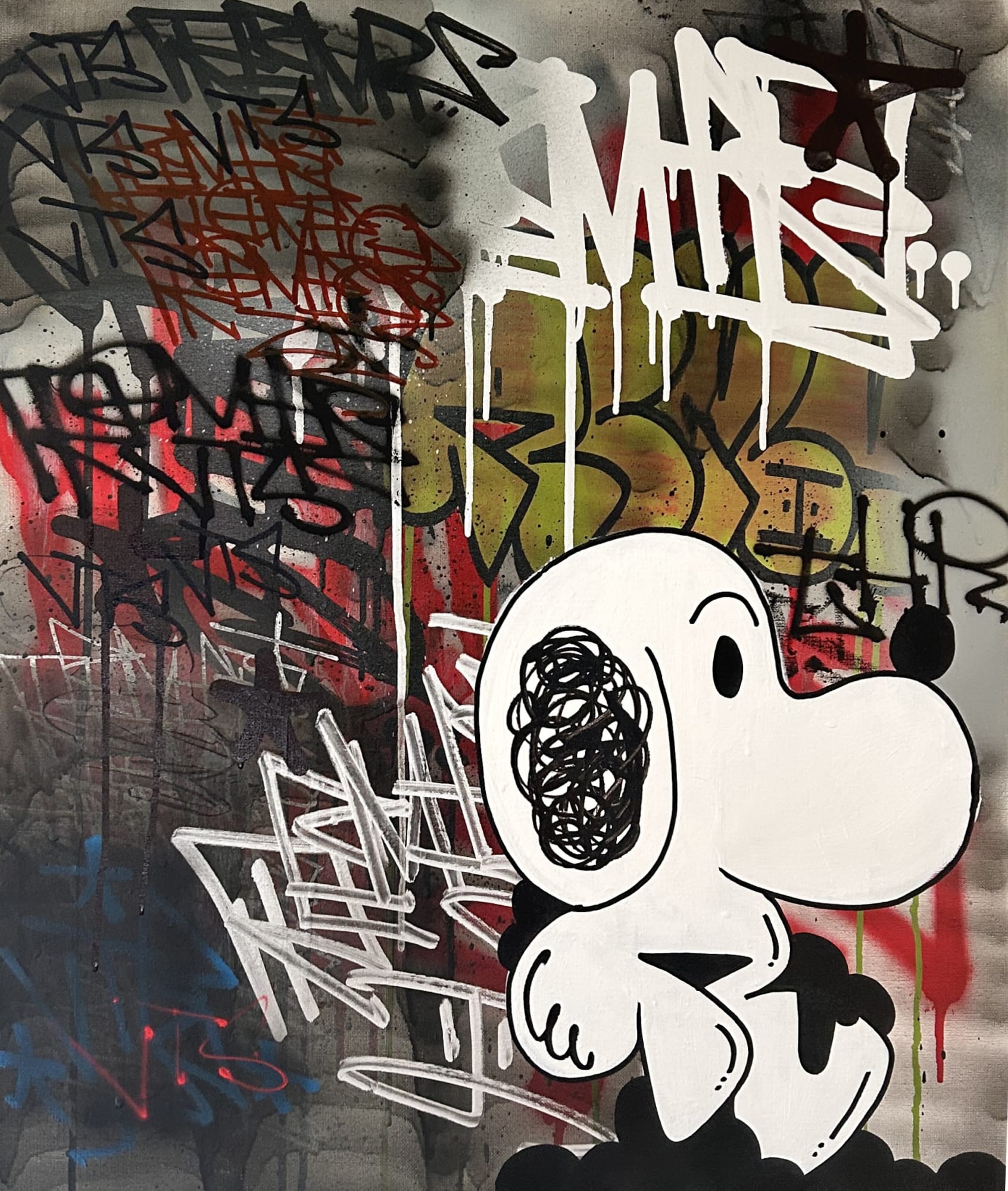 22. 65 x 54 cm, 2025 spray sur toile - spray paint on canvas 1000 €