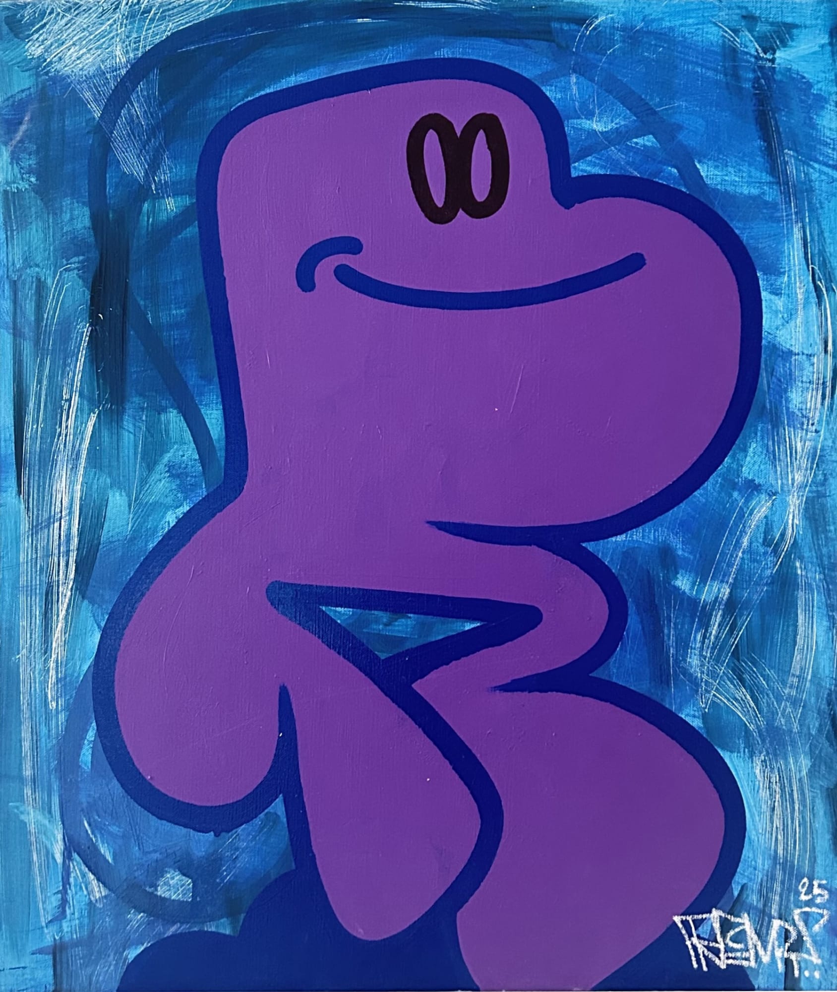 28. 65 x 54 cm, 2025 spray sur toile - spray paint on canvas 1000 €