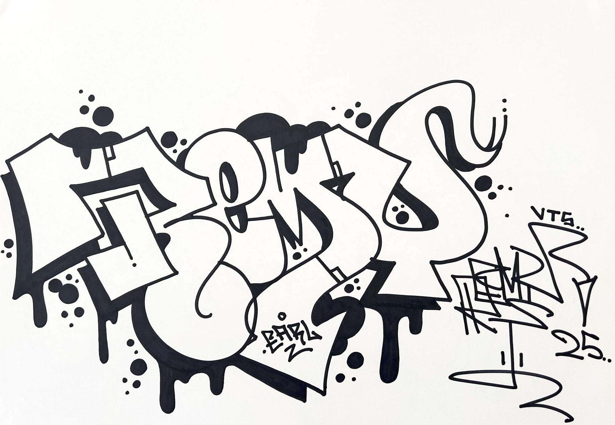 3. REMIO dimensions : 29.5 x 42 cm encre sur papier 300 g ink on paper œuvre réalisée le 13 septembre 2025 à Speerstra Gallery, Suisse 500 €