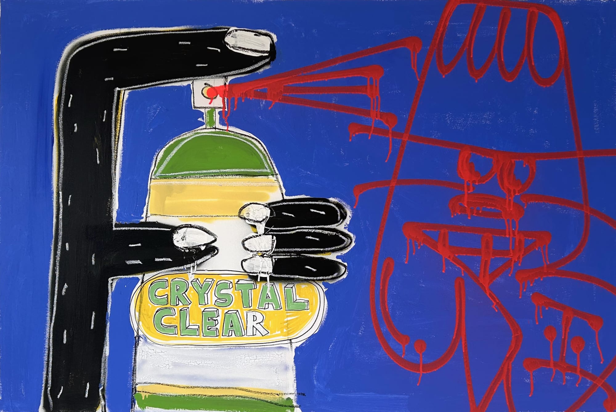 Jc Earl & Remio "Crystal Clear" 100 x 150 cm, 2025 spray et acrylique sur toile - spray paint and acrylic on canvas 3600 €