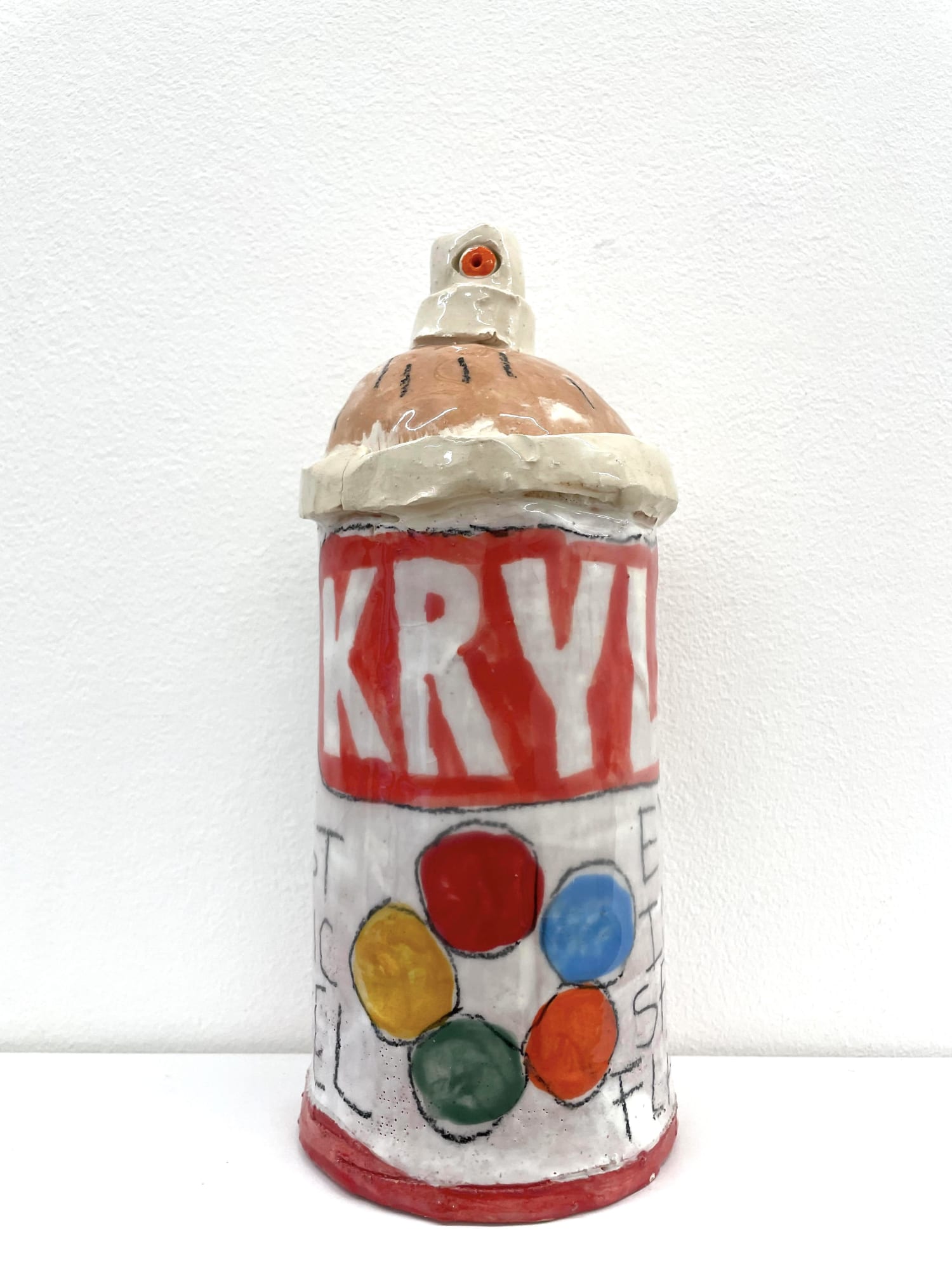 bombe de peinture / spray-paint can n°1 céramique émaillée - glazed ceramic année / year : 2020 - 2025 dimensions approx: 23 x 8 cm chaque cérimique est unique signée et datée each ceramic is unique signed and dated 380 €