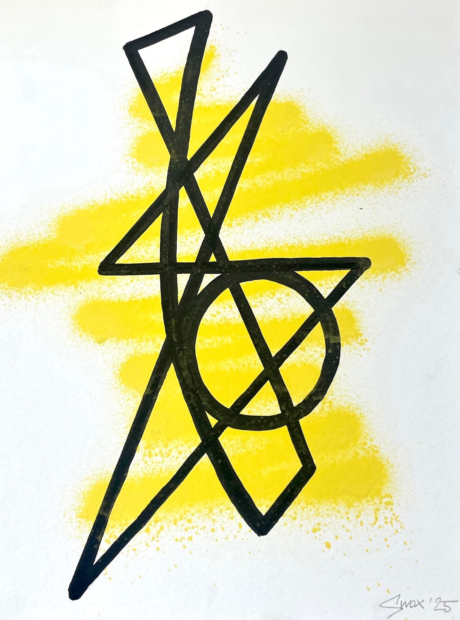 "LETTERS 1/3" 40 x 30 cm, 2025 acrylique et spray sur papier Hahnemühle 425 g/m2 acrylic and spray paint on Hahnemühle 425 g/m2 paper 800 €