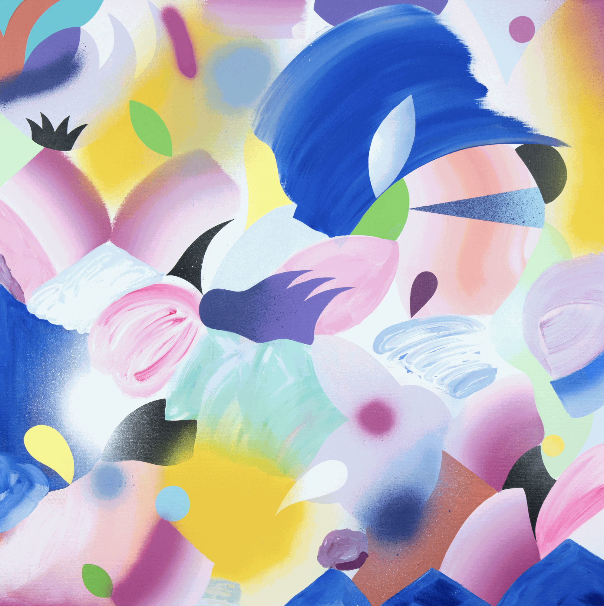 Par la fenêtre I 2024 - 100 x 100 cm acrylique et aérosol sur toile de lin acrylic and spray paint on linen 4 800 €