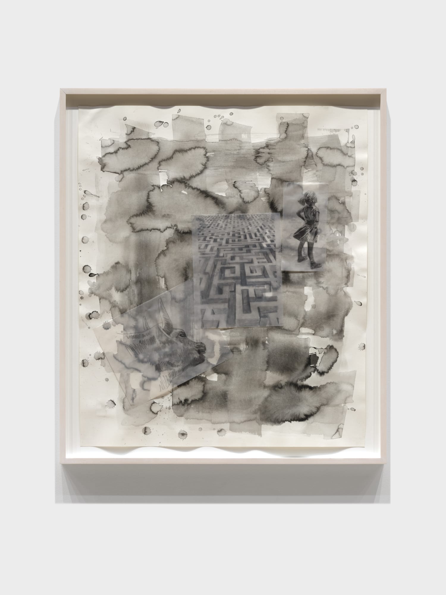 Aura Rosenberg In My Dreams I Enter the Labyrinth, 2023 ink, pencil, vellum on watercolor paper 39 1/2 x 52 in 100.3 x 132.1 cm