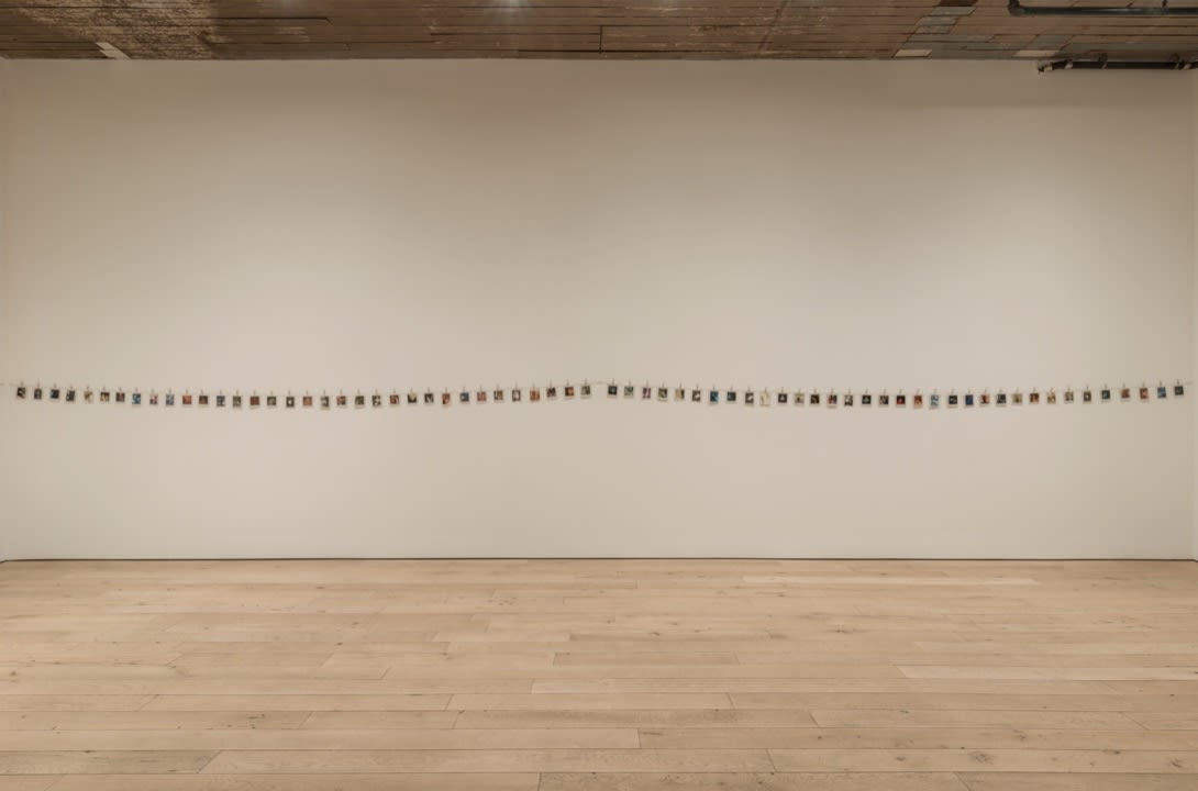 Michel Auder, Gallery Installation, 2023, color Polaroid