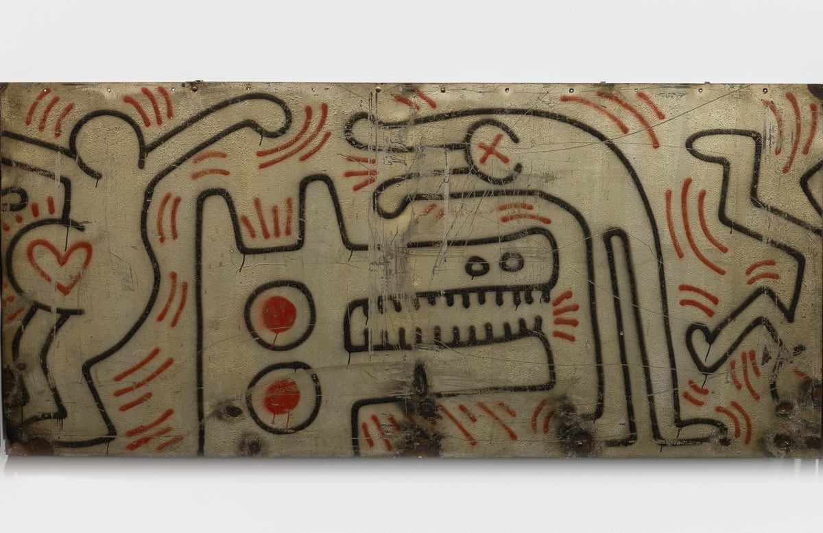 Keith Haring Untitled (FDR Drive #17), 1984 Spray enamel on sheet metal 48 x 102 13/16 in 122 x 260 cm (KH_324) © Keith Haring Foundation