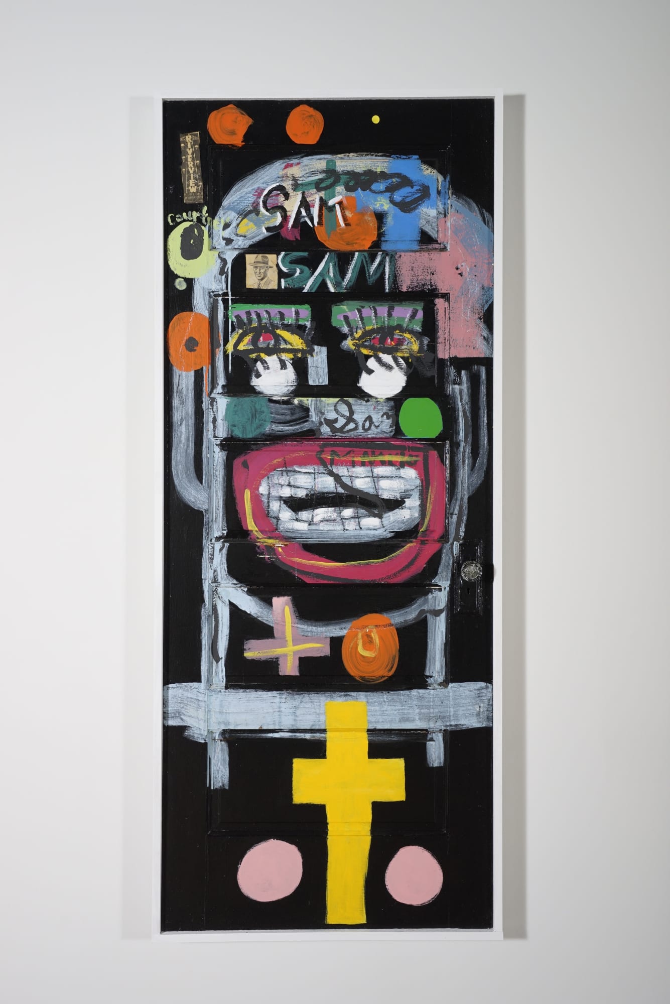 Tyree Guyton Here they come, 1998 Wood, paint, and mixed media 81 x 33 1/2 x 2 inches
