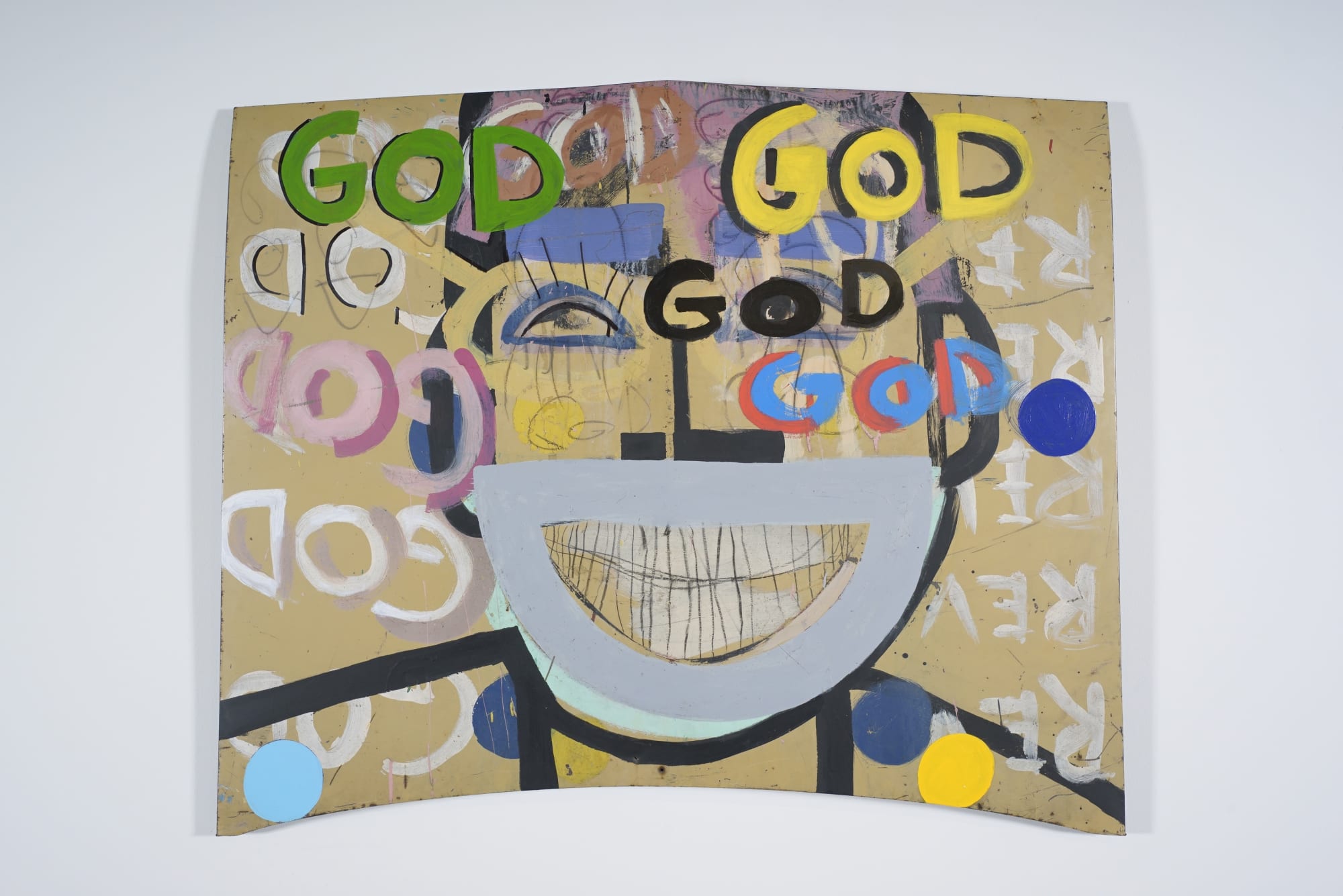 Tyree Guyton The God Factor, 1998 car hood and paint 49 x 59 x 4 inches
