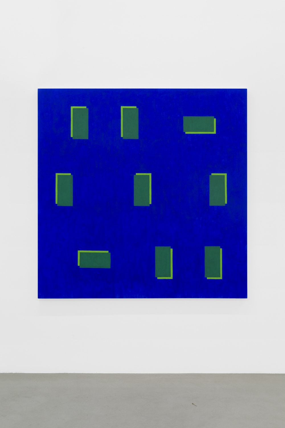 Edith Baumann Pattern Recognition #17, 2018 verso ground pigment and acrylic on canvas 69 x 69 inches