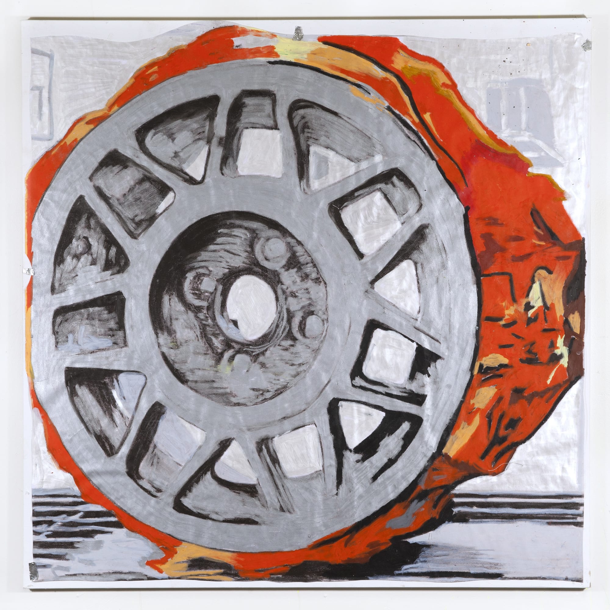 JPW3 Orange Dream, 2018 Oil pastel on paper on canvas 36 x 36 in 91.4 x 91.4 cm