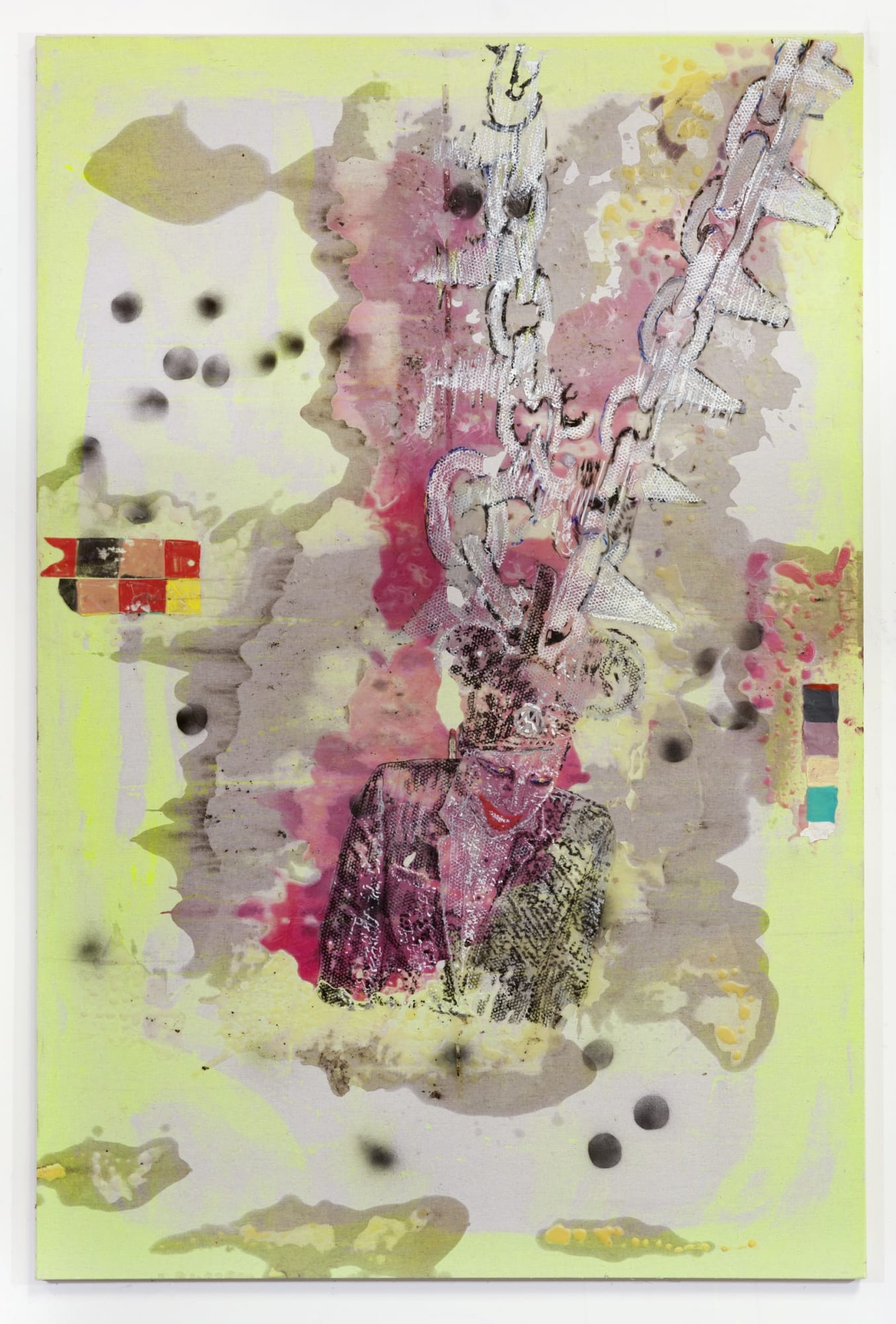 JPW3 Luv, 2018 Oil pastel, acrylic, spray paint, and wax on canvas 72 x 48 in 182.9 x 121.9 cm