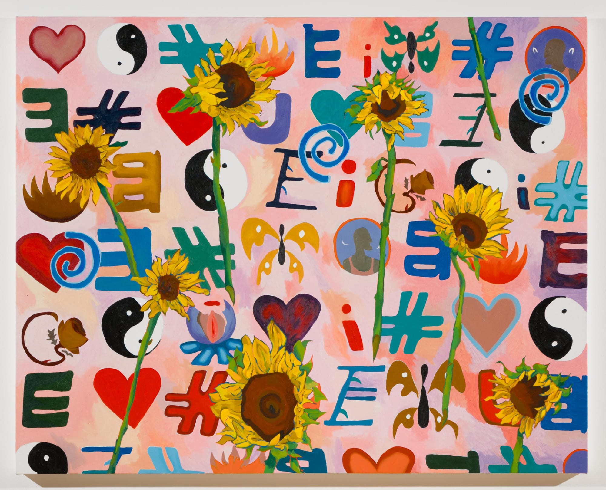Alex Chaves Emoticon (sunflower), 2017 Oil on canvas 48 x 60 in 121.9 x 152.4 cm