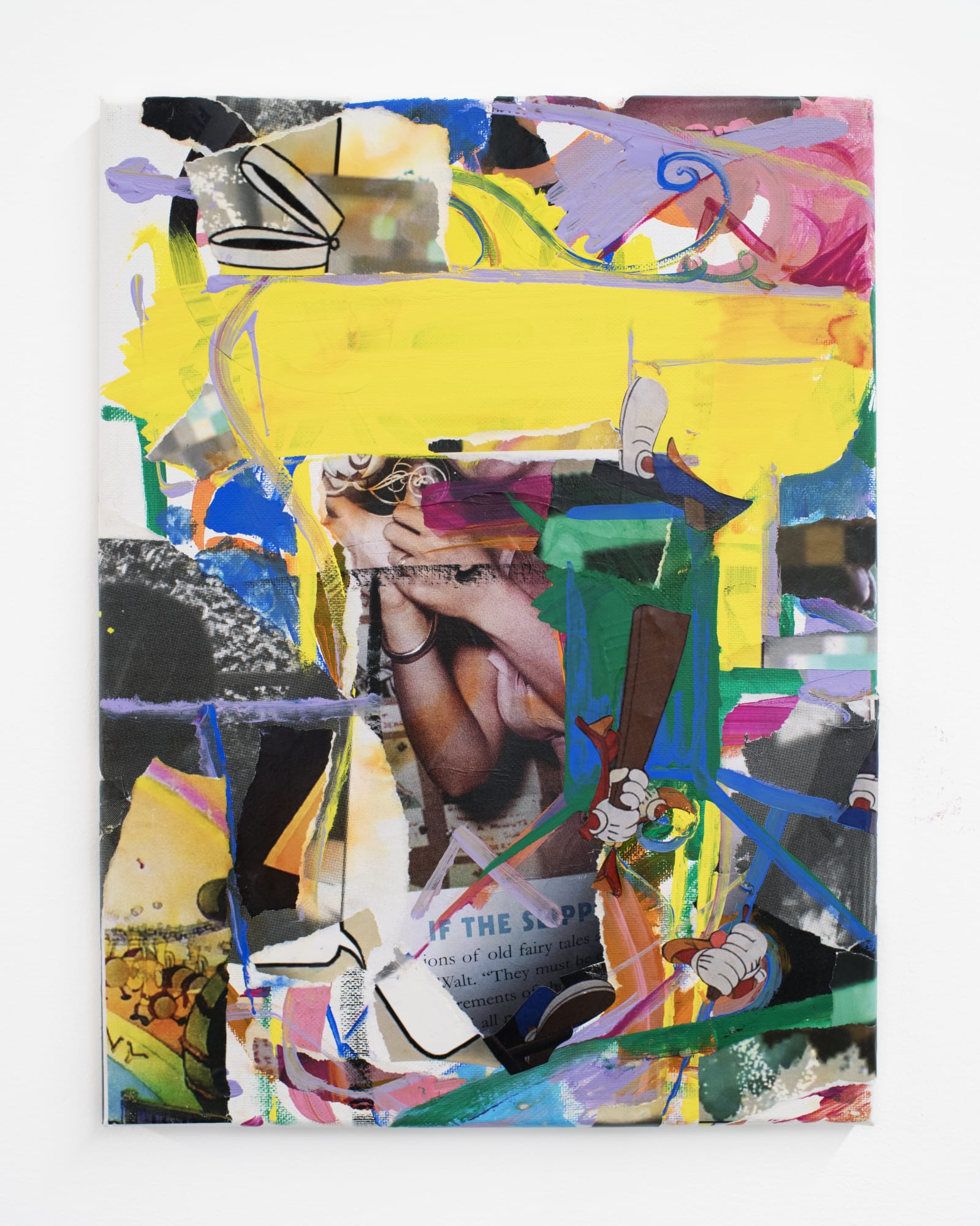 Sarah Szczesny If the Slipper Fits, 2021 Gouache, vinyl paint, and ink on canvas 15 3/4 x 11 7/8 in 40 x 30 cm