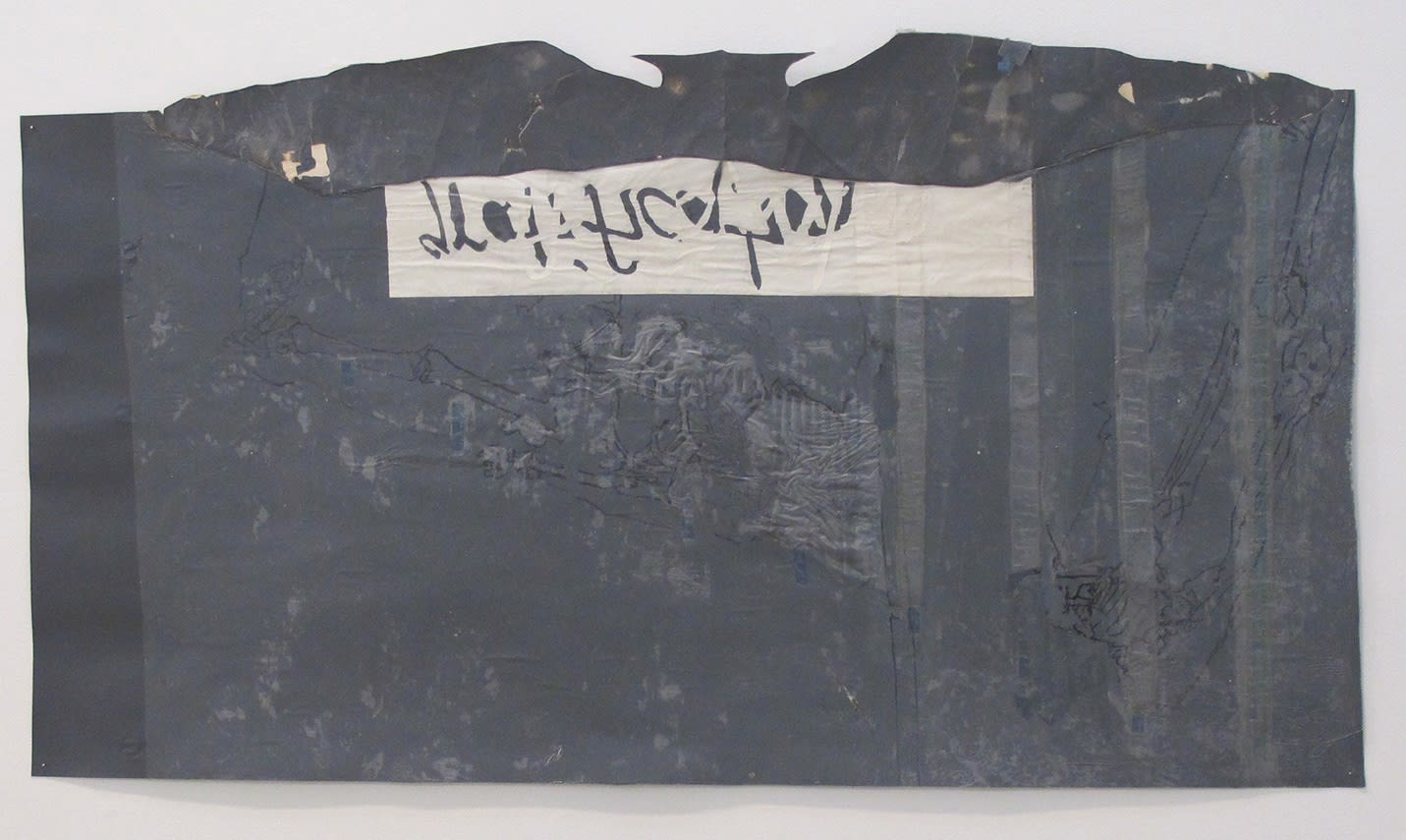 Kate Levant Untitled, 2012 ink on plastic coated carton stock with plastic and paper collage 28 x 49 1/2 inches