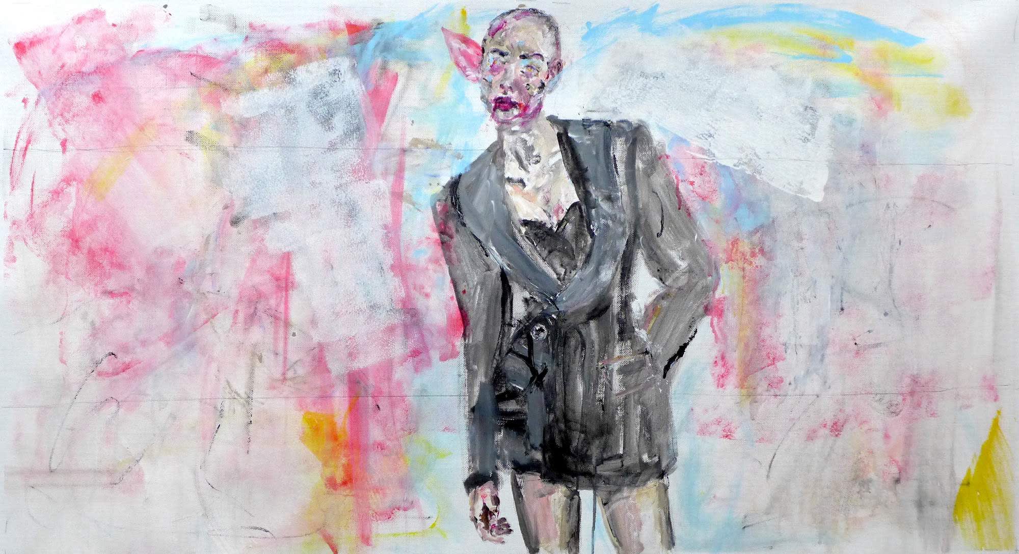 Hans-Jörg Mayer PARTY, 2022 Acrylic on canvas 23 5/8 x 43 1/4 in 60 x 110 cm