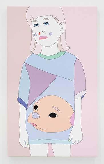 Al Baio violent anemic tribe (i’ll take care of ____), 2013 vinyl paint and ink on canvas 60 x 36 inches