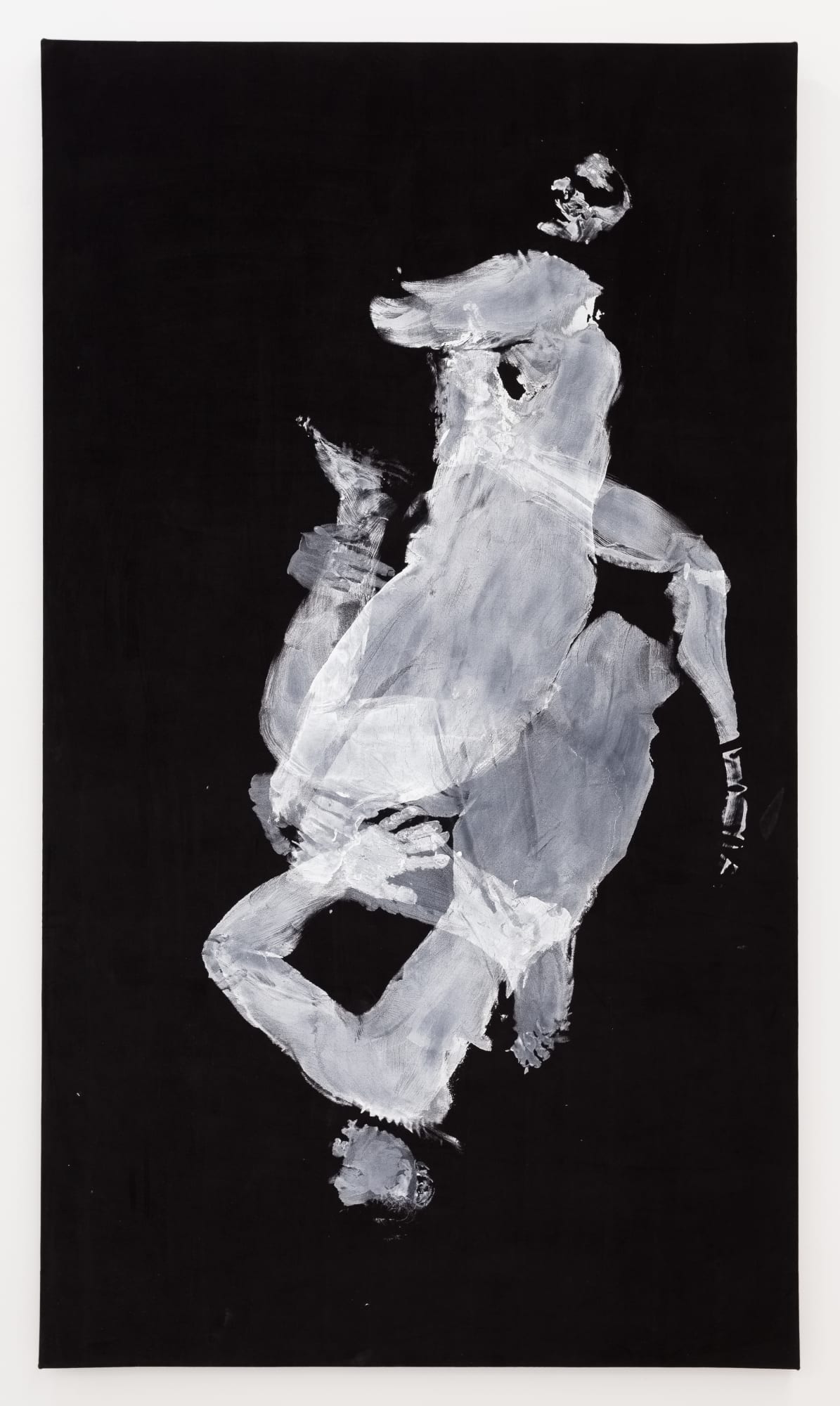 Aura Rosenberg Gemini (Yael and Cait), 2012 acrylic paint on black velvet 84 x 48 inches