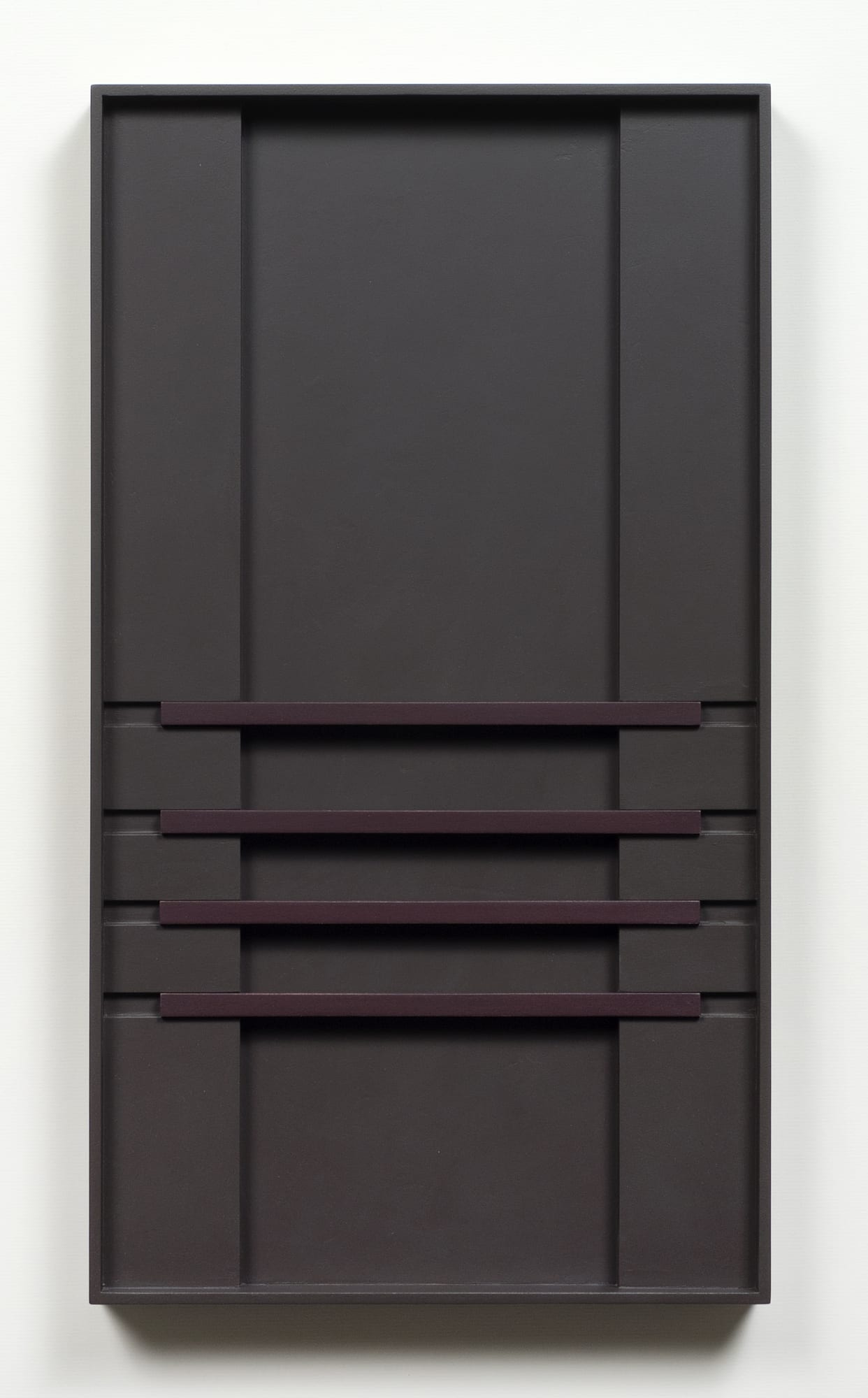 John Pittman #185 - Sable Shadow, 2010 alkyd on wood relief 18 x 10 x 1.5 inches