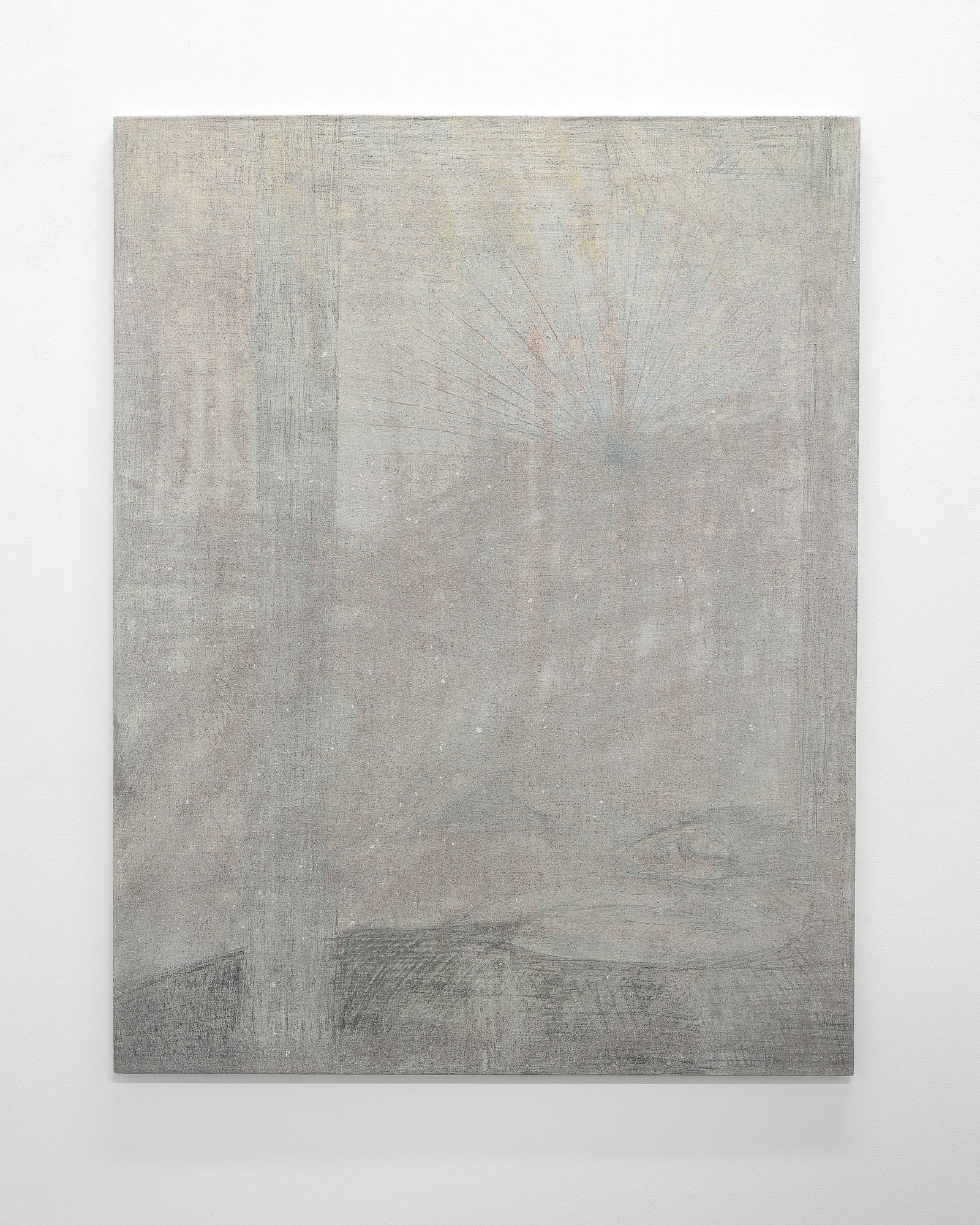 Aleksander Hardashnakov Dust Nap, 2012 oil, gesso, bleach, colored pencil, spray fix on linen 62 x 48 inches