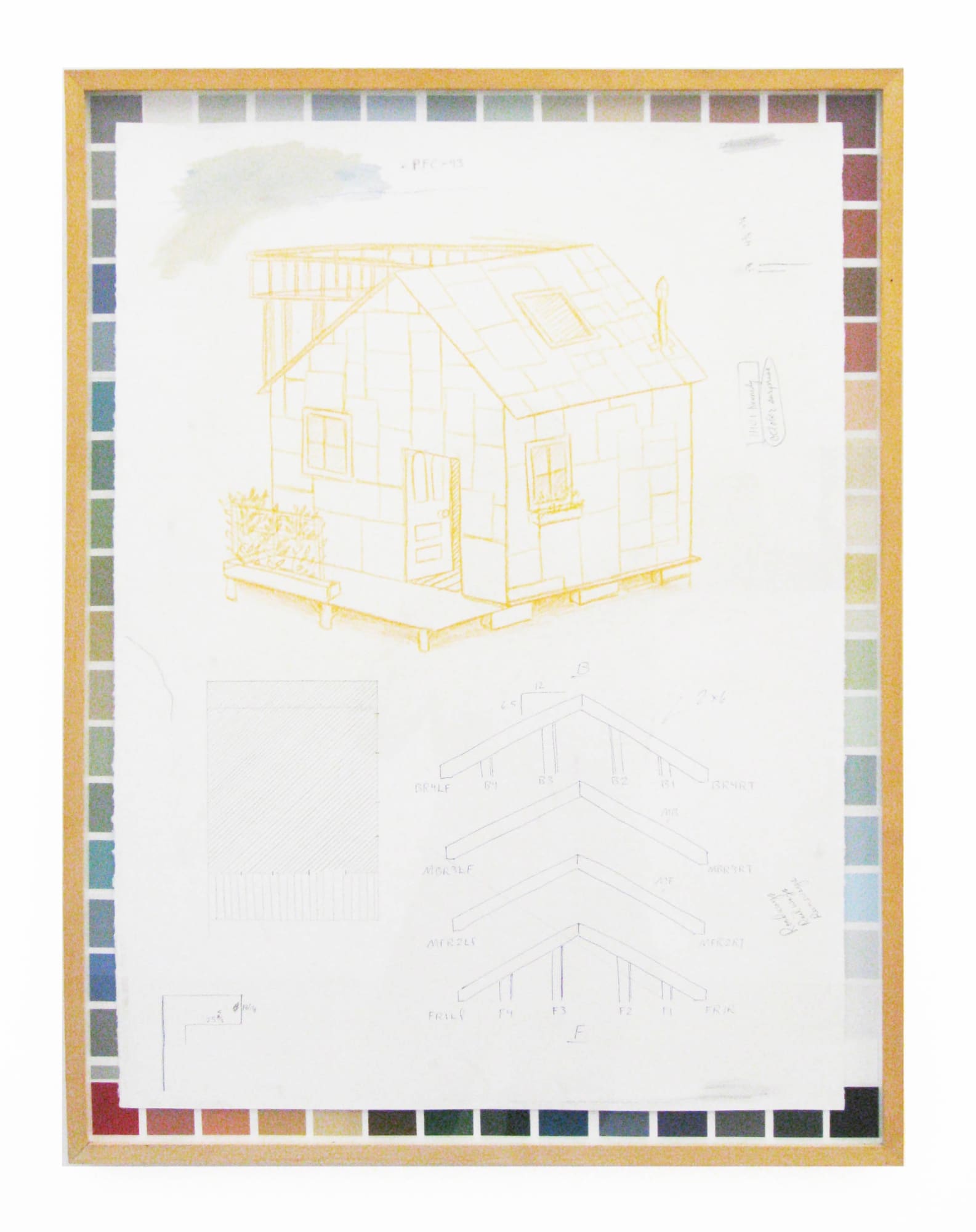 Andy Cross Color Chart Cottage, 2012 mixed media on paper 33 x 25 inches