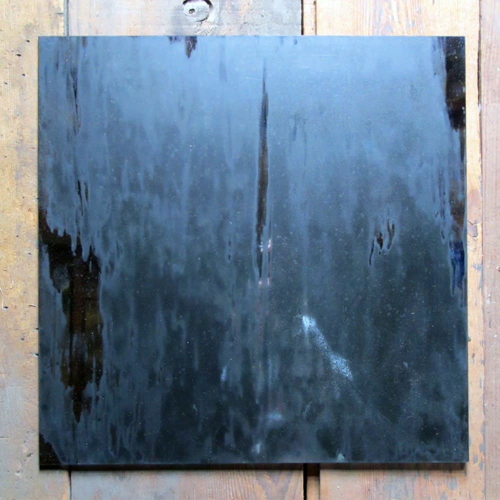 Davina Semo ALL ALONG HE INSISTED AND ALL ALONG I KNEW HE WAS RIGHT, 2012 etched one-way mirror, enamel paint 18 x 18 inches