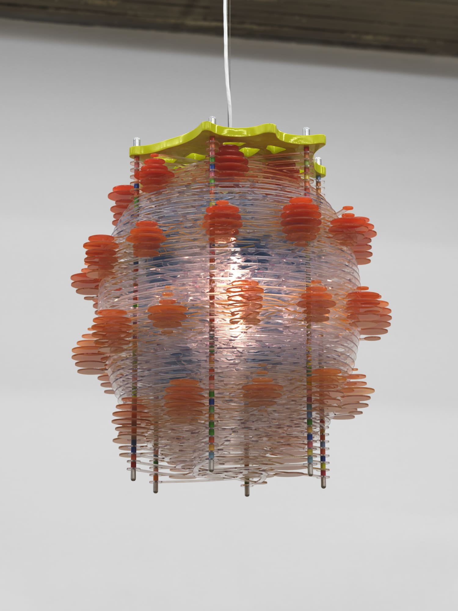 Jorge Pardo Untitled, 2023 PTG 3mm, Automotive acrylic enamel, Birch and Aluminum 29 1/2 x 23 1/2 x 23 1/2 inches 74.9 x 59.7 x 59.7 cm